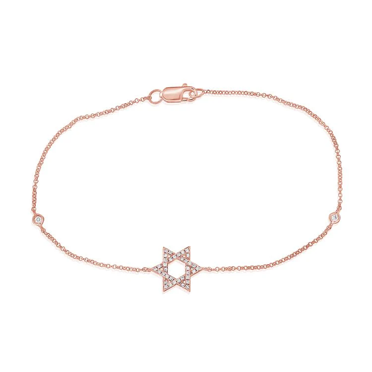 Sabrina Designs 14K Gold 0.14ctw Diamond Star of David Bracelet - Image 2