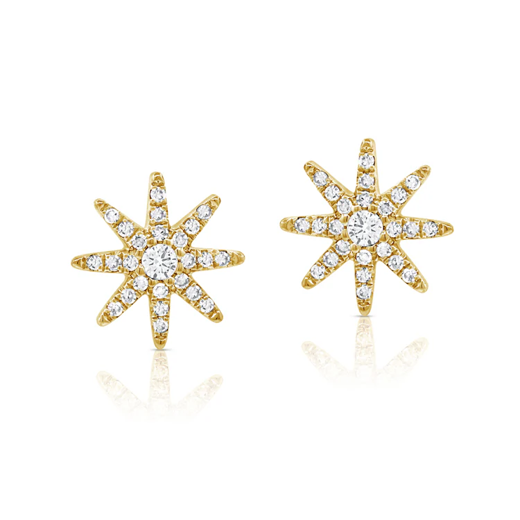 Sabrina Designs 14K Gold 0.17ctw Diamond Starburst Stud Earrings - Image 2