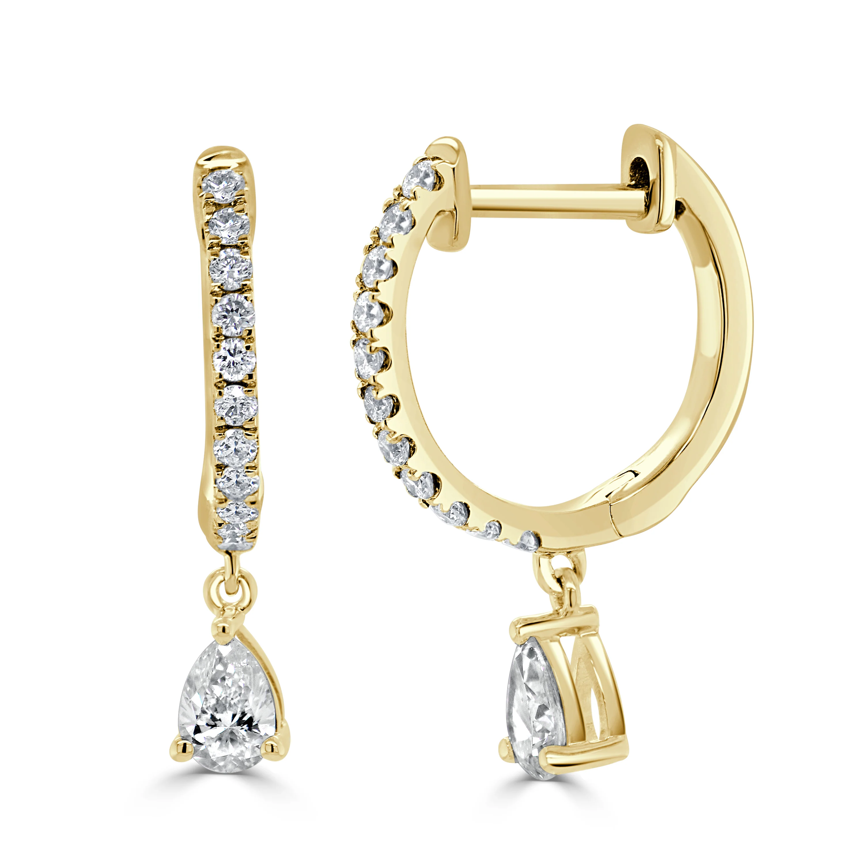 Sabrina Designs 14K Gold 0.18ctw Diamond Pear-Shaped Charm Drop Earrings - Image 2