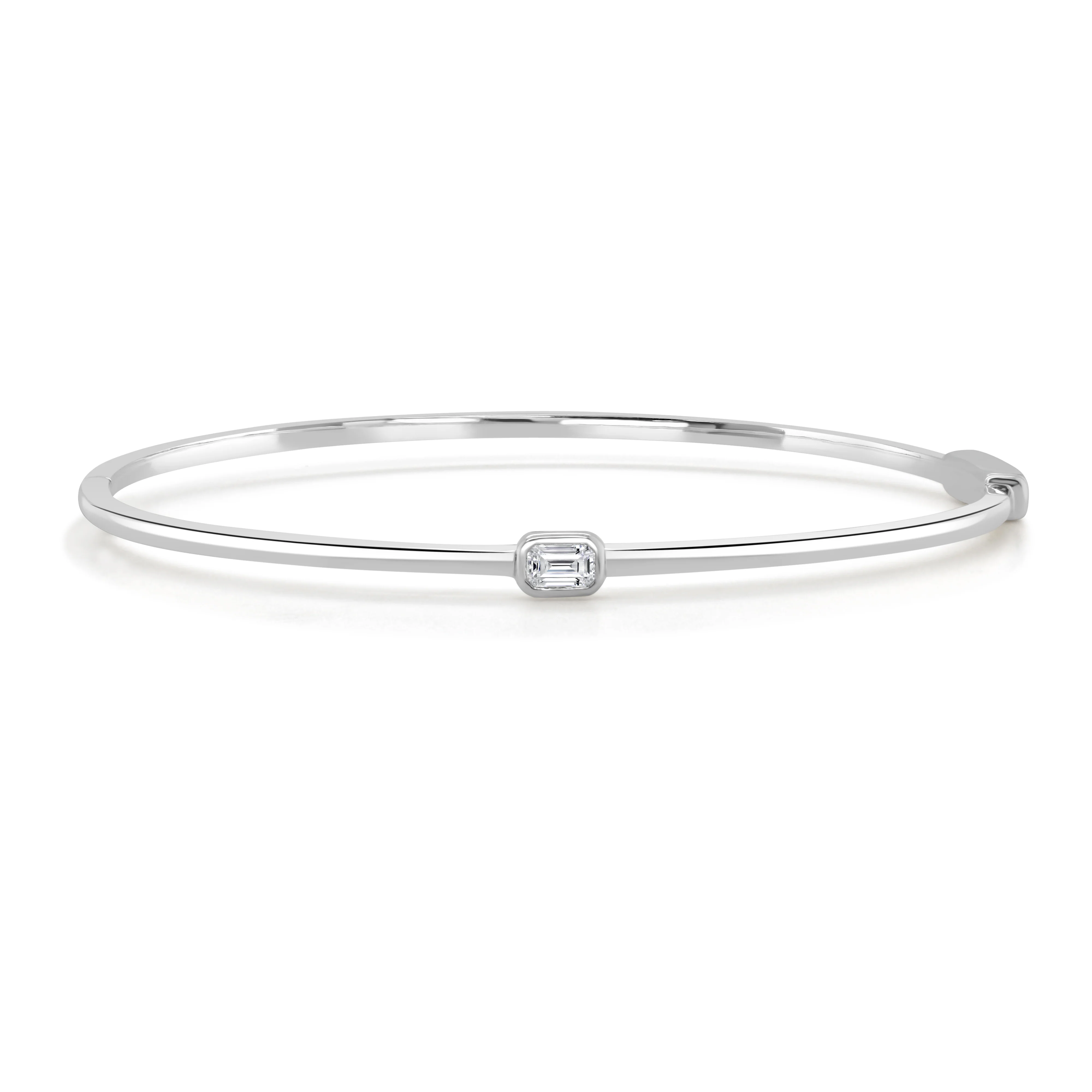 Sabrina Designs 14K Gold 0.19ctw Diamond Emerald-Cut Bangle Bracelet - Image 2