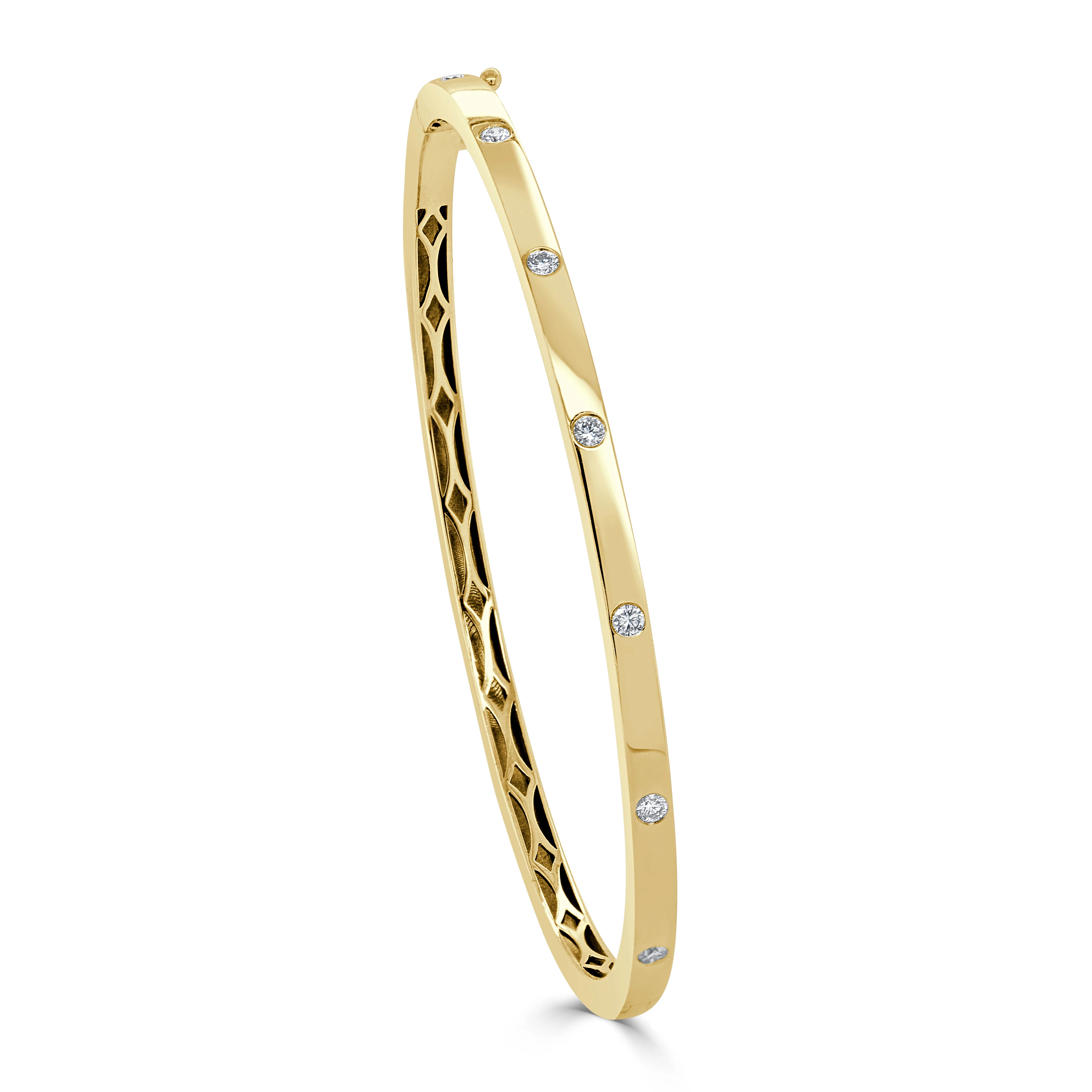 Sabrina Designs 14K Gold 0.25ctw Diamond Burnished Bangle Bracelet - Image 2