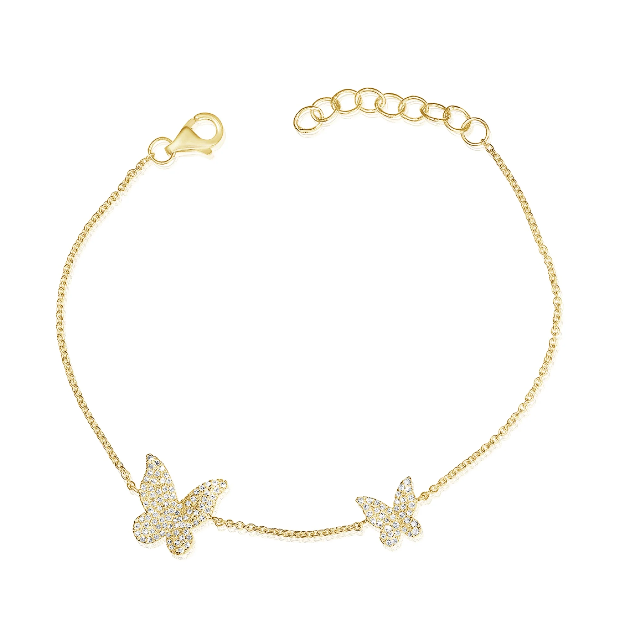 Sabrina Designs 14K Gold 0.33ctw Diamond Double Butterfly Bracelet - Image 3