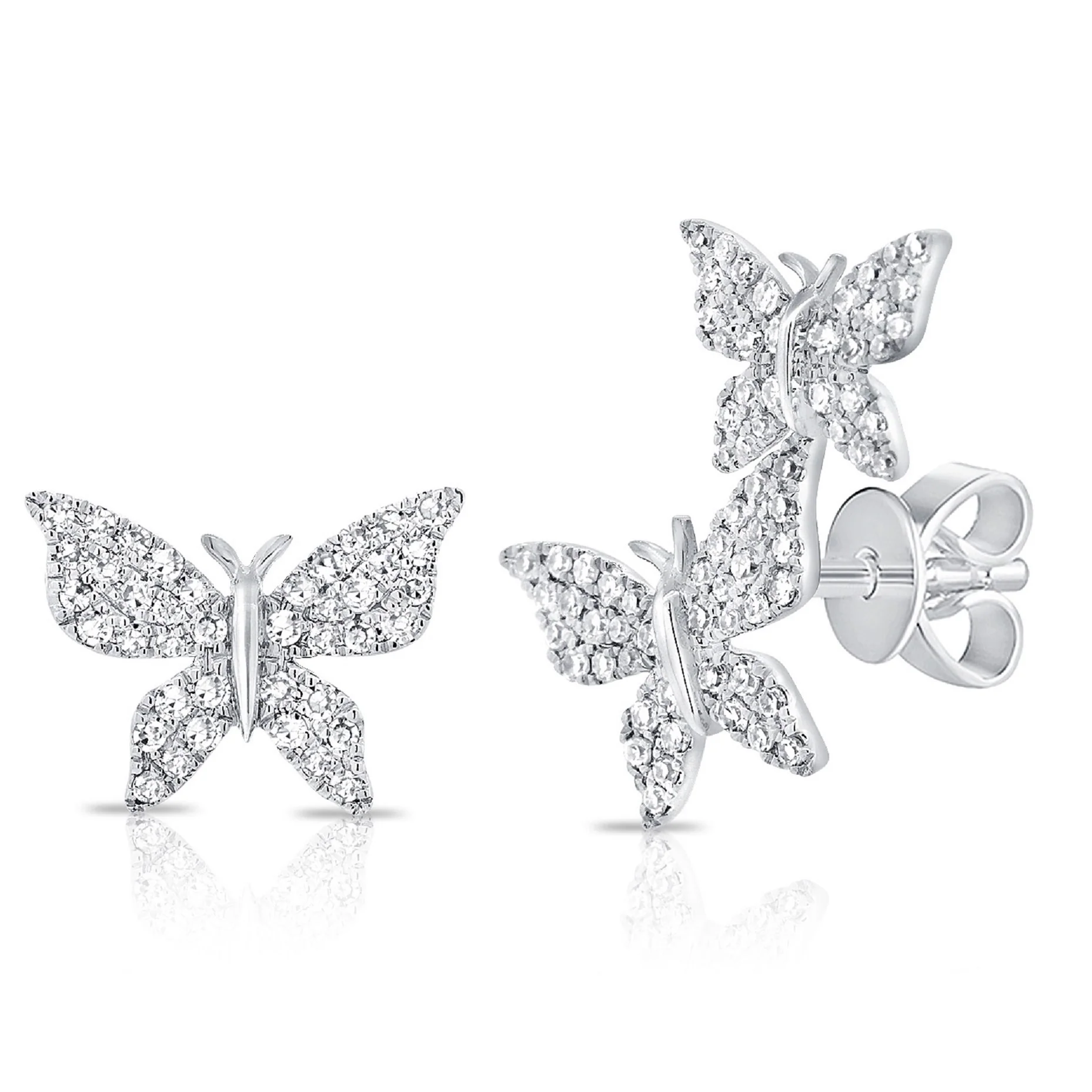 Sabrina Designs 14K Gold 0.38ctw Diamond Butterfly Stud Earrings - Image 2