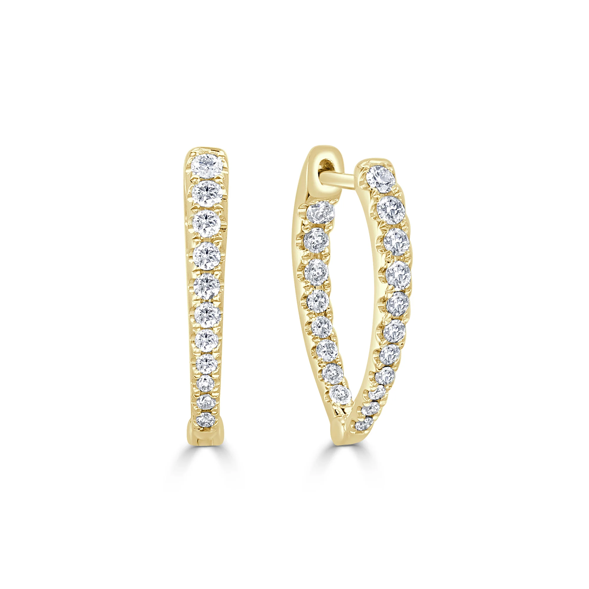 Sabrina Designs 14K Gold 0.49ctw Diamond Inside-Out Oval Hoop Earrings - Image 2