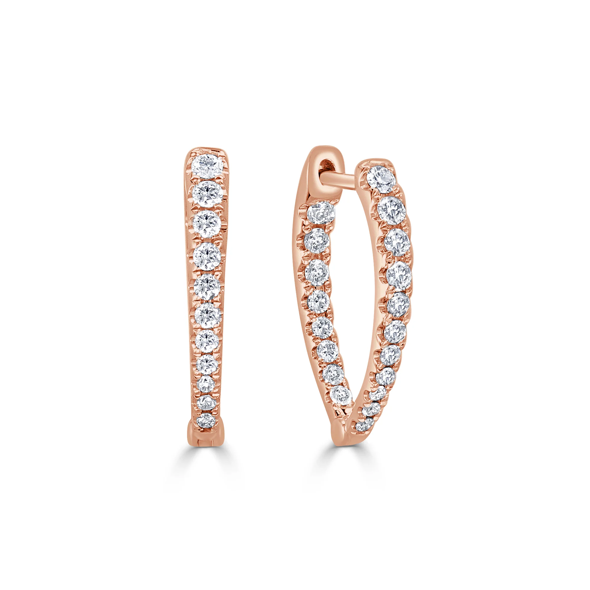 Sabrina Designs 14K Gold 0.49ctw Diamond Inside-Out Oval Hoop Earrings - Image 3