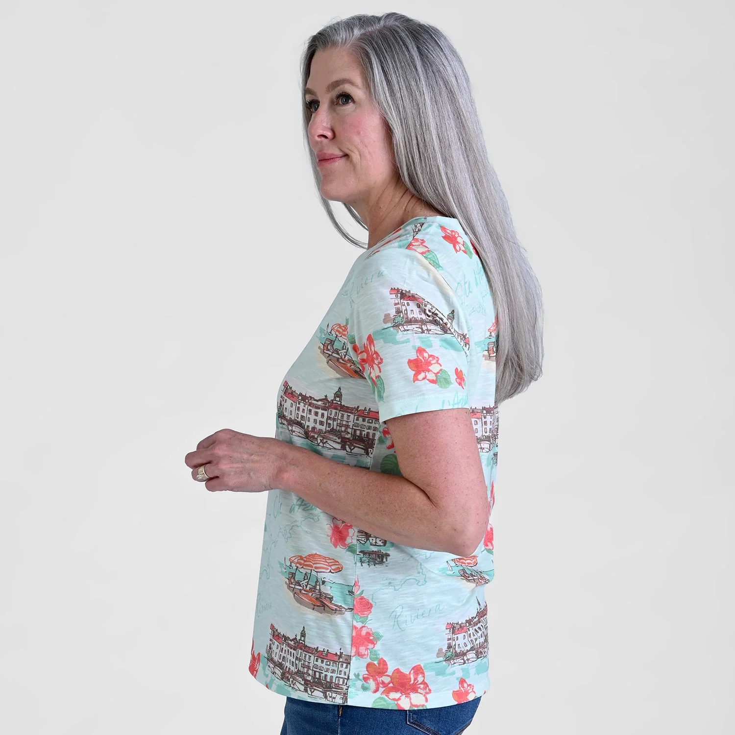 Christopher & Banks Scenic Print V-Neck Tee - Image 3