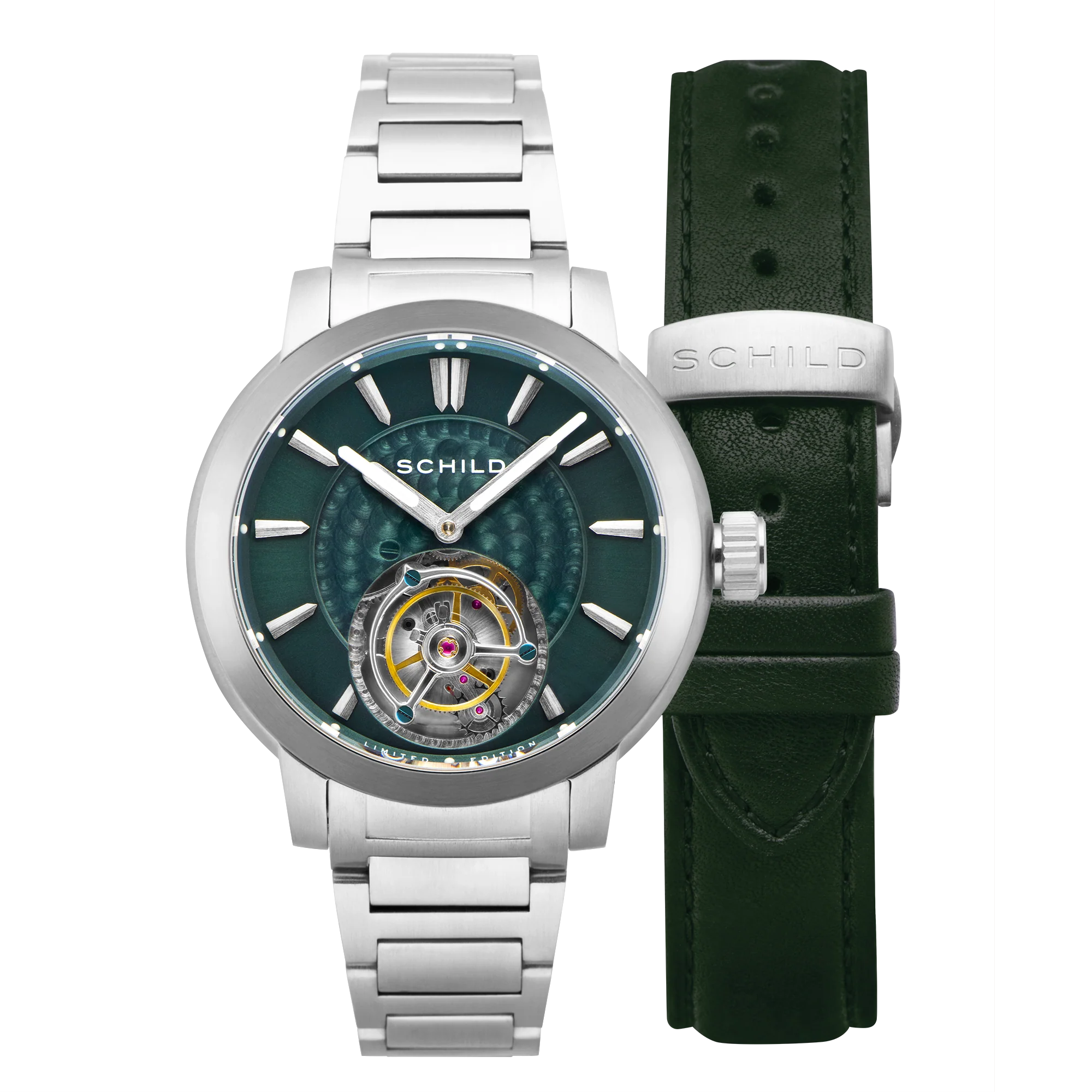 Schild Men's 44mm Friedrich Mechanical Tourbillion Open Heart Interchangeable Watch - Image 2