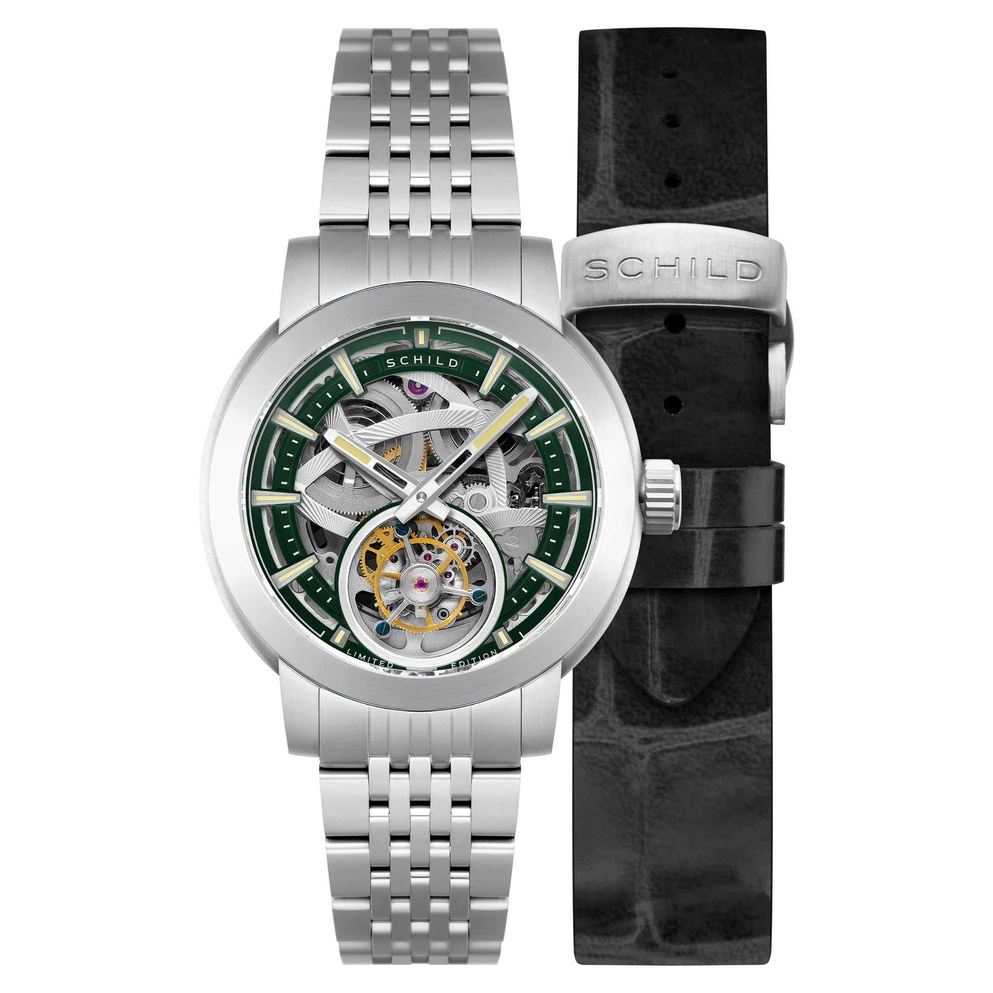 Schild Men's 44mm Heinrich Automatic Tourbillion Skeletonized Interchangeable Watch - Image 10