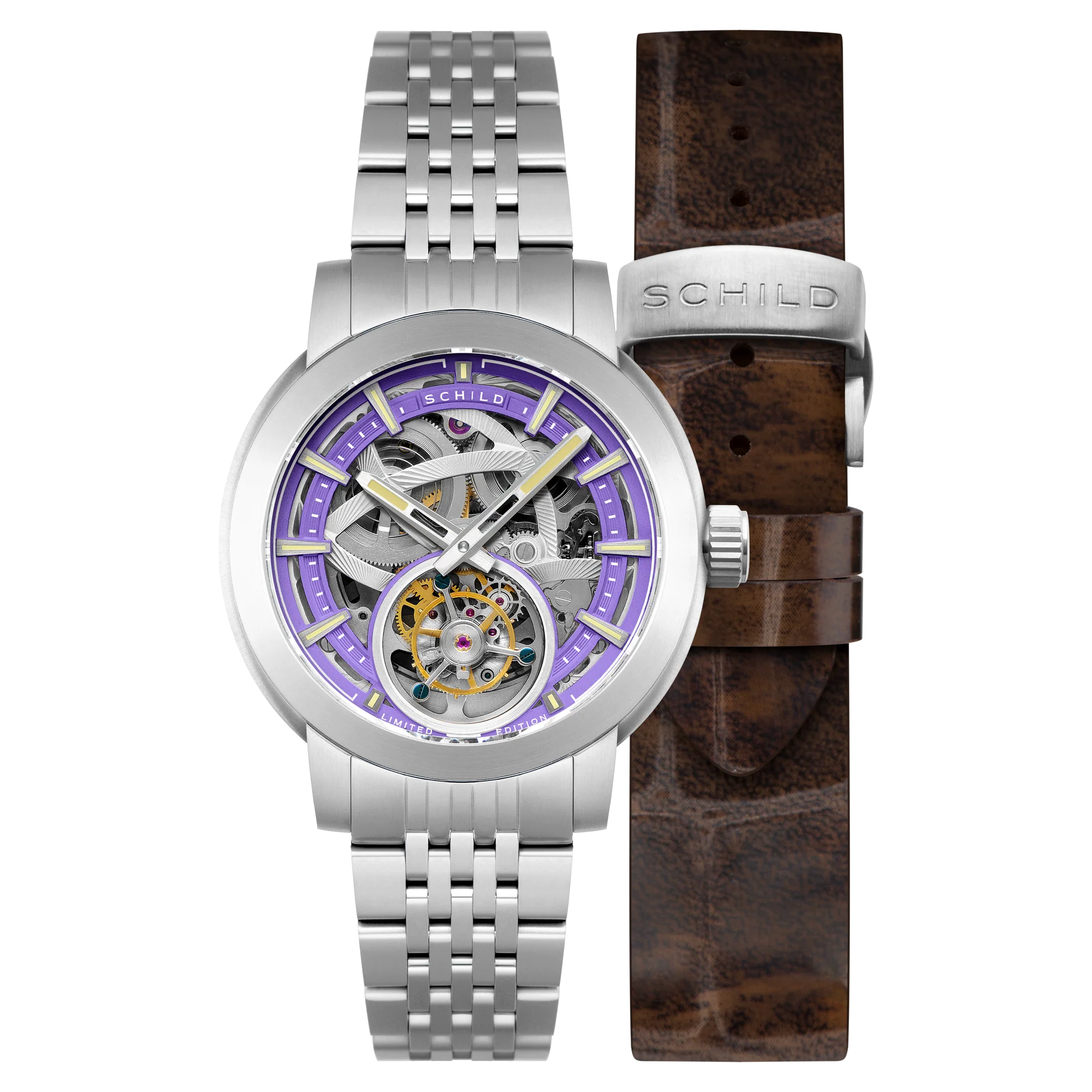 Schild Men's 44mm Heinrich Automatic Tourbillion Skeletonized Interchangeable Watch - Image 11