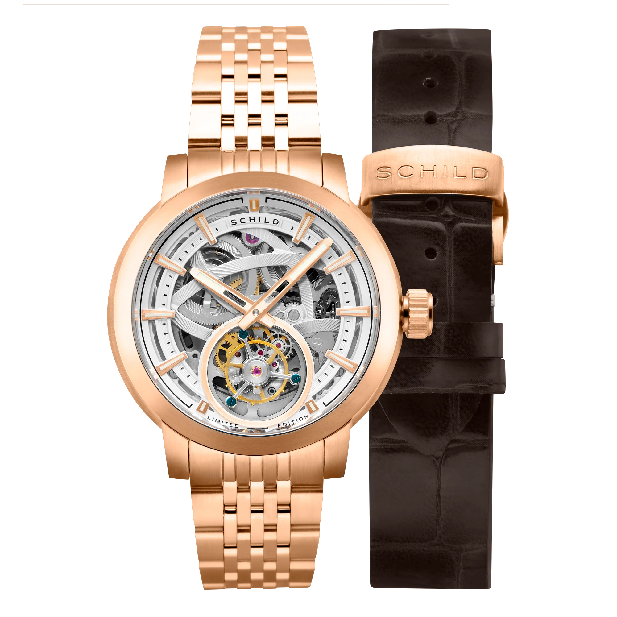 Schild Men's 44mm Heinrich Automatic Tourbillion Skeletonized Interchangeable Watch - Image 3