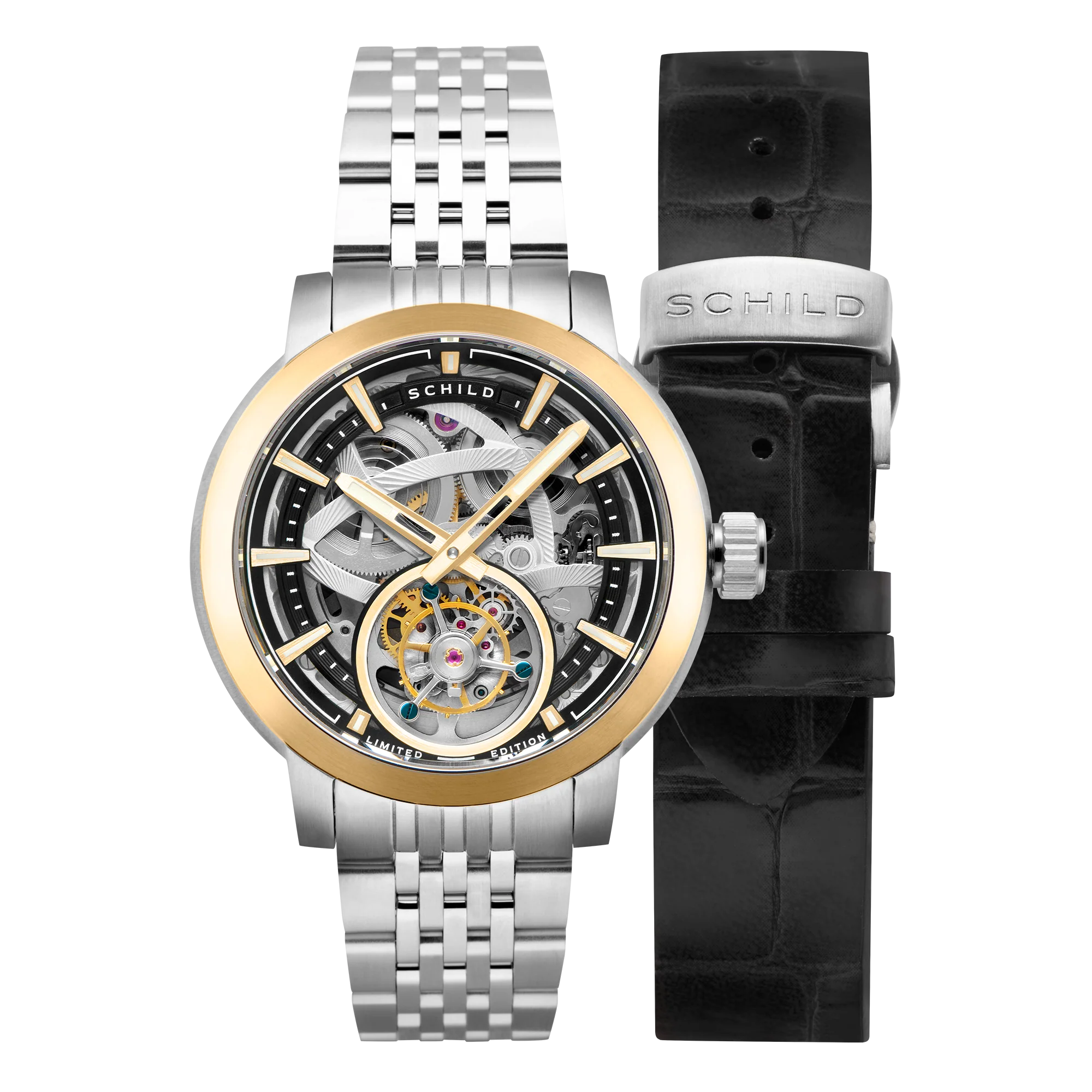 Schild Men's 44mm Heinrich Automatic Tourbillion Skeletonized Interchangeable Watch - Image 4