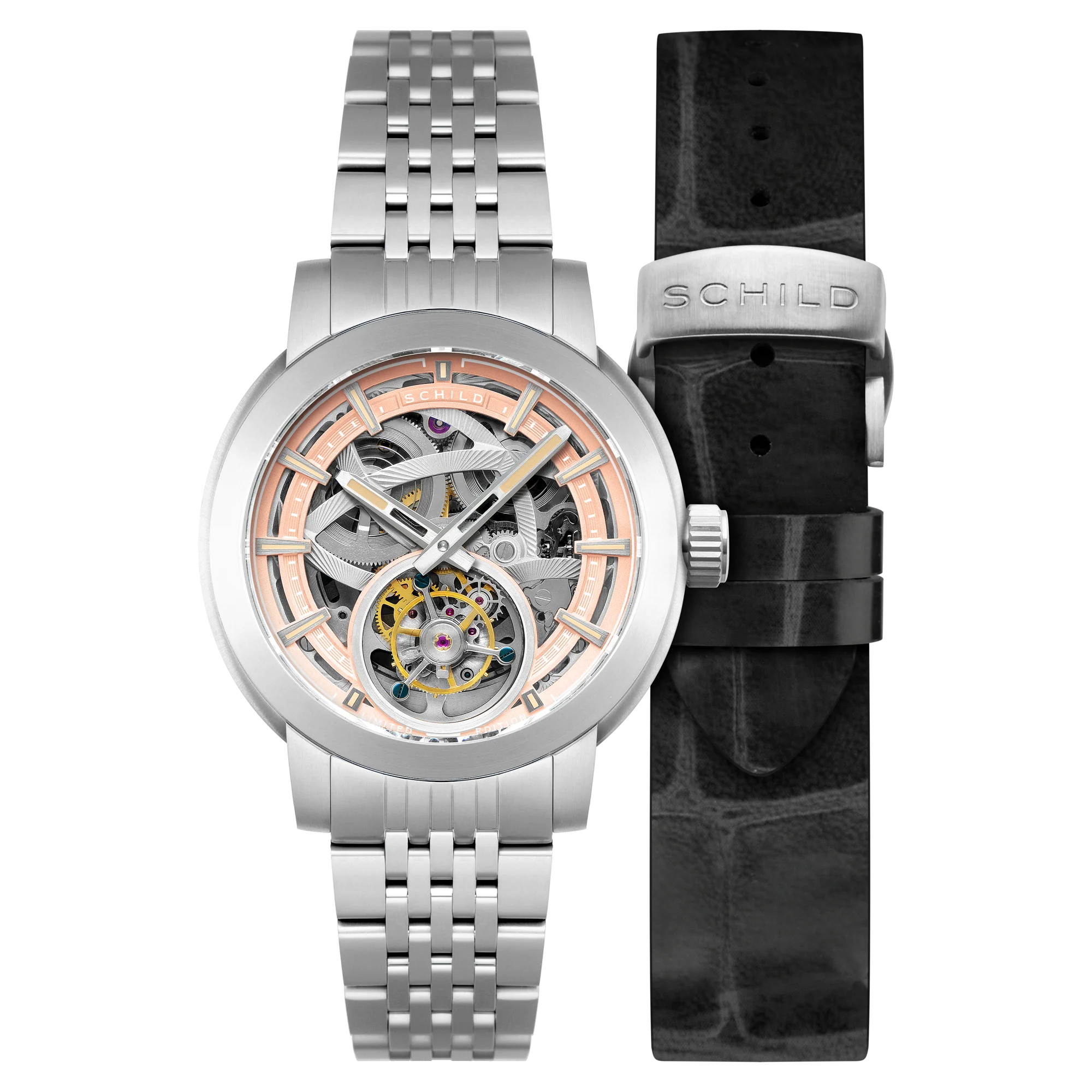 Schild Men's 44mm Heinrich Automatic Tourbillion Skeletonized Interchangeable Watch - Image 5