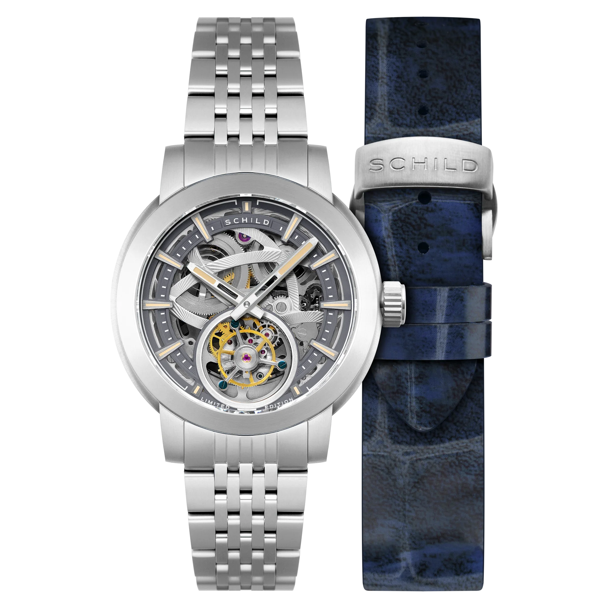Schild Men's 44mm Heinrich Automatic Tourbillion Skeletonized Interchangeable Watch - Image 7