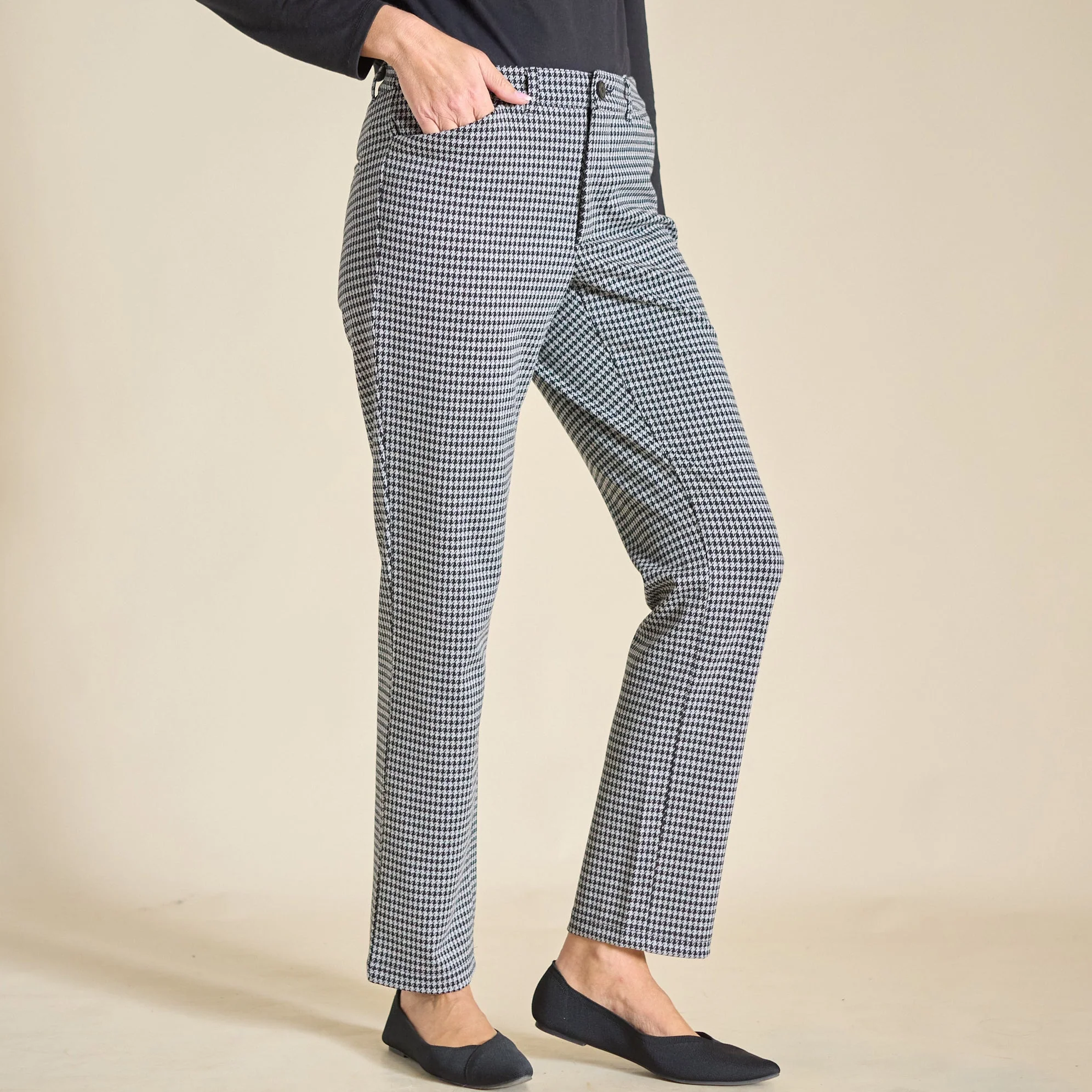 Christopher & Banks Signature Slimming Herringbone Ponte Pant - Image 3