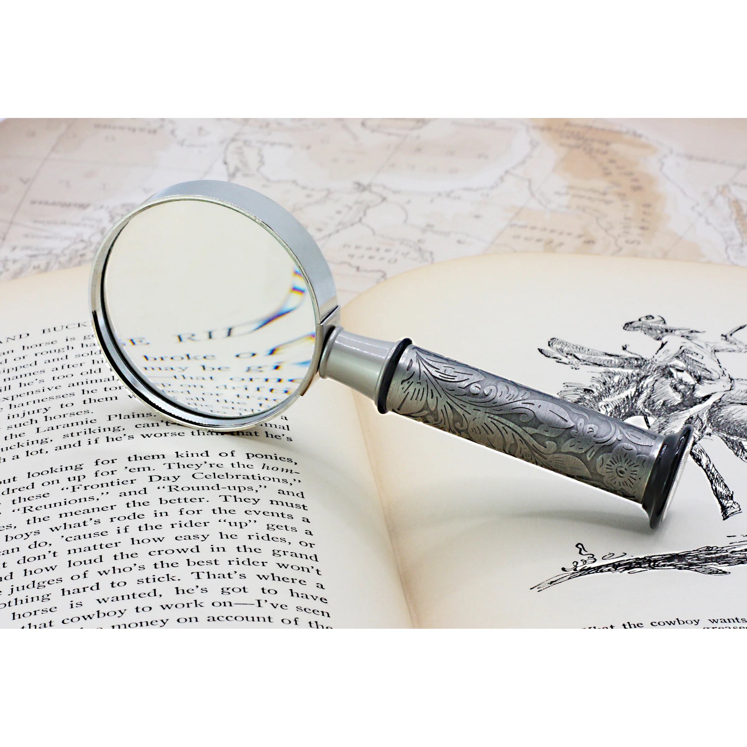 U.S. Silver Mercury Dime 1916-1945 Engraved Magnifying Glass - Image 2