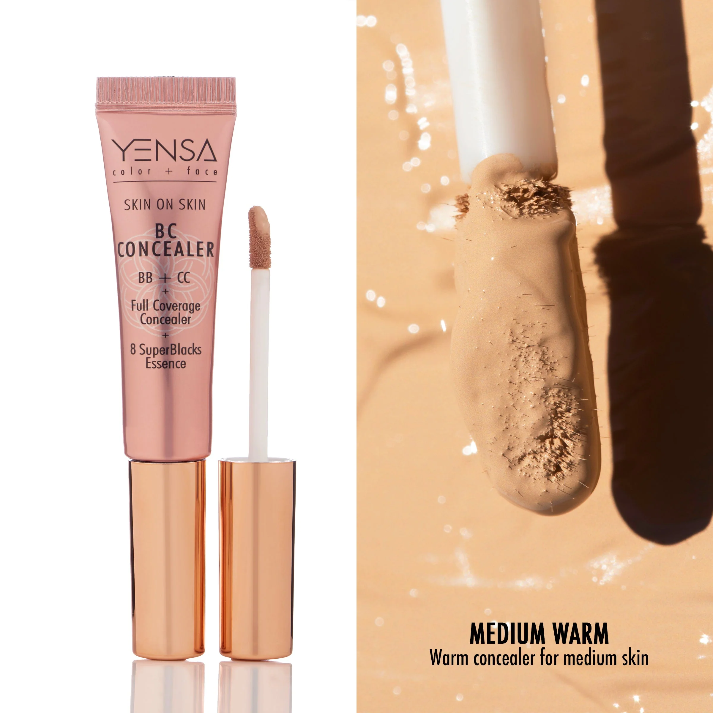 YENSA Skin On Skin BB & CC Full Coverage Hyaluronic Serum Concealer 0.34oz - Image 21