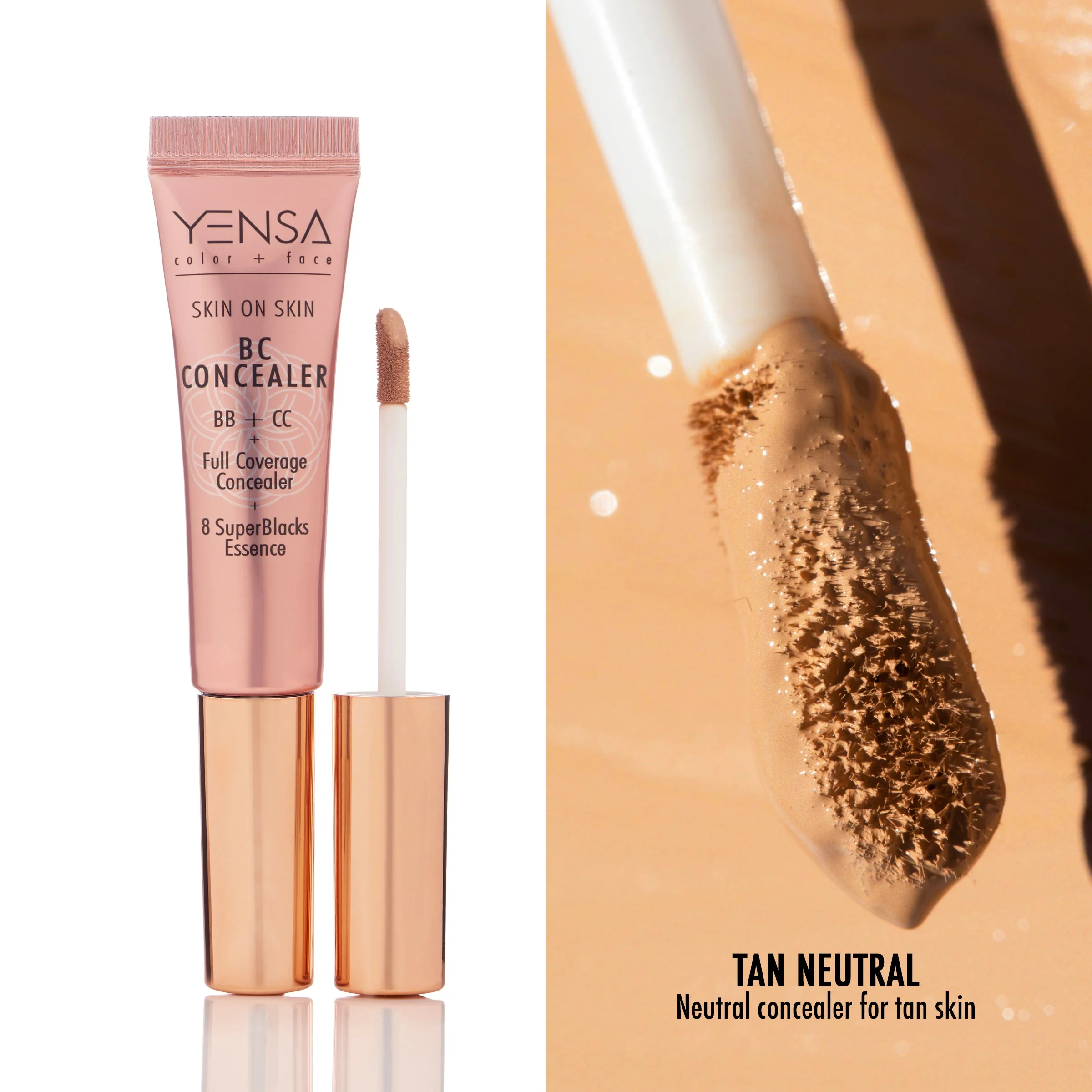 YENSA Skin On Skin BB & CC Full Coverage Hyaluronic Serum Concealer 0.34oz - Image 25