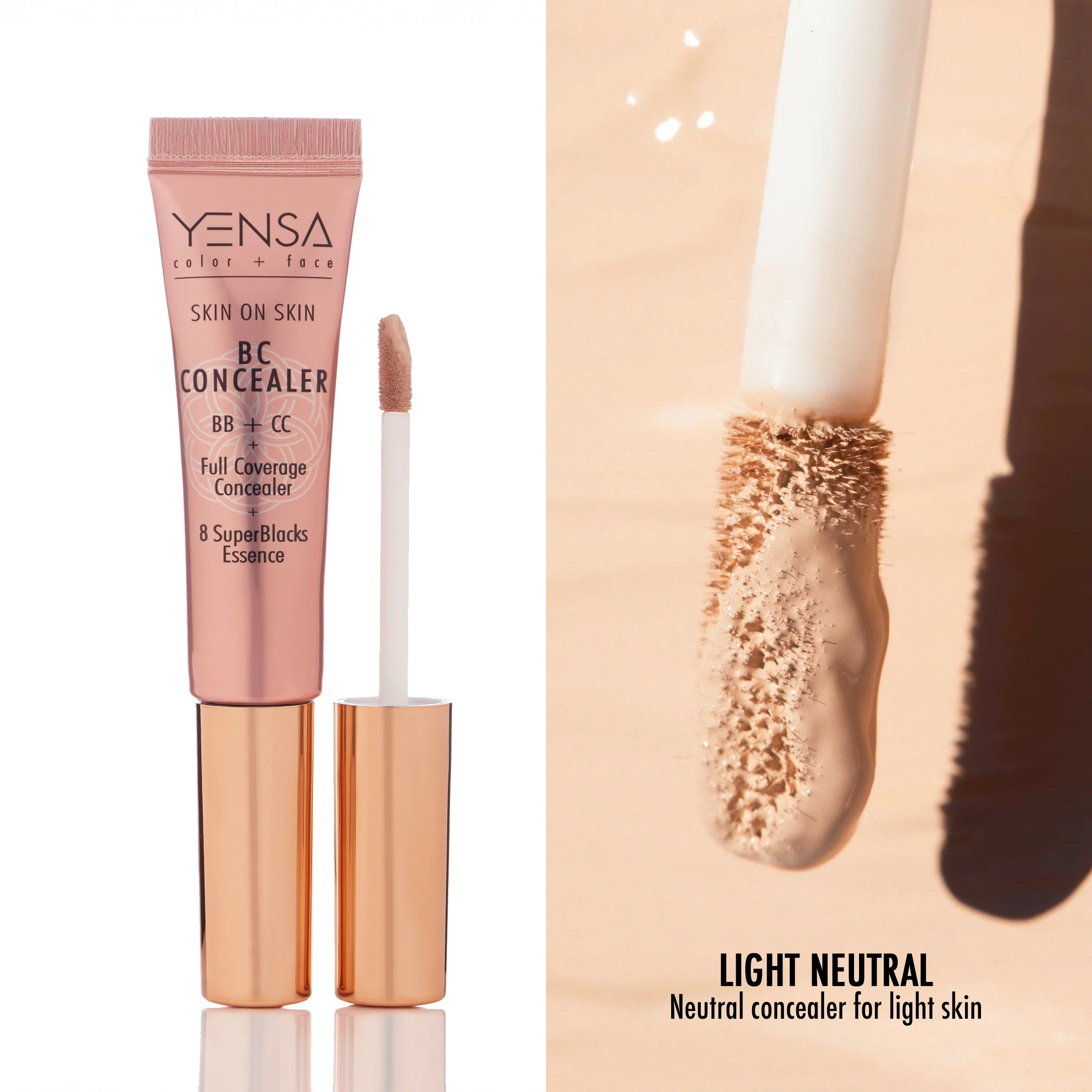 YENSA Skin On Skin BB & CC Full Coverage Hyaluronic Serum Concealer 0.34oz - Image 26