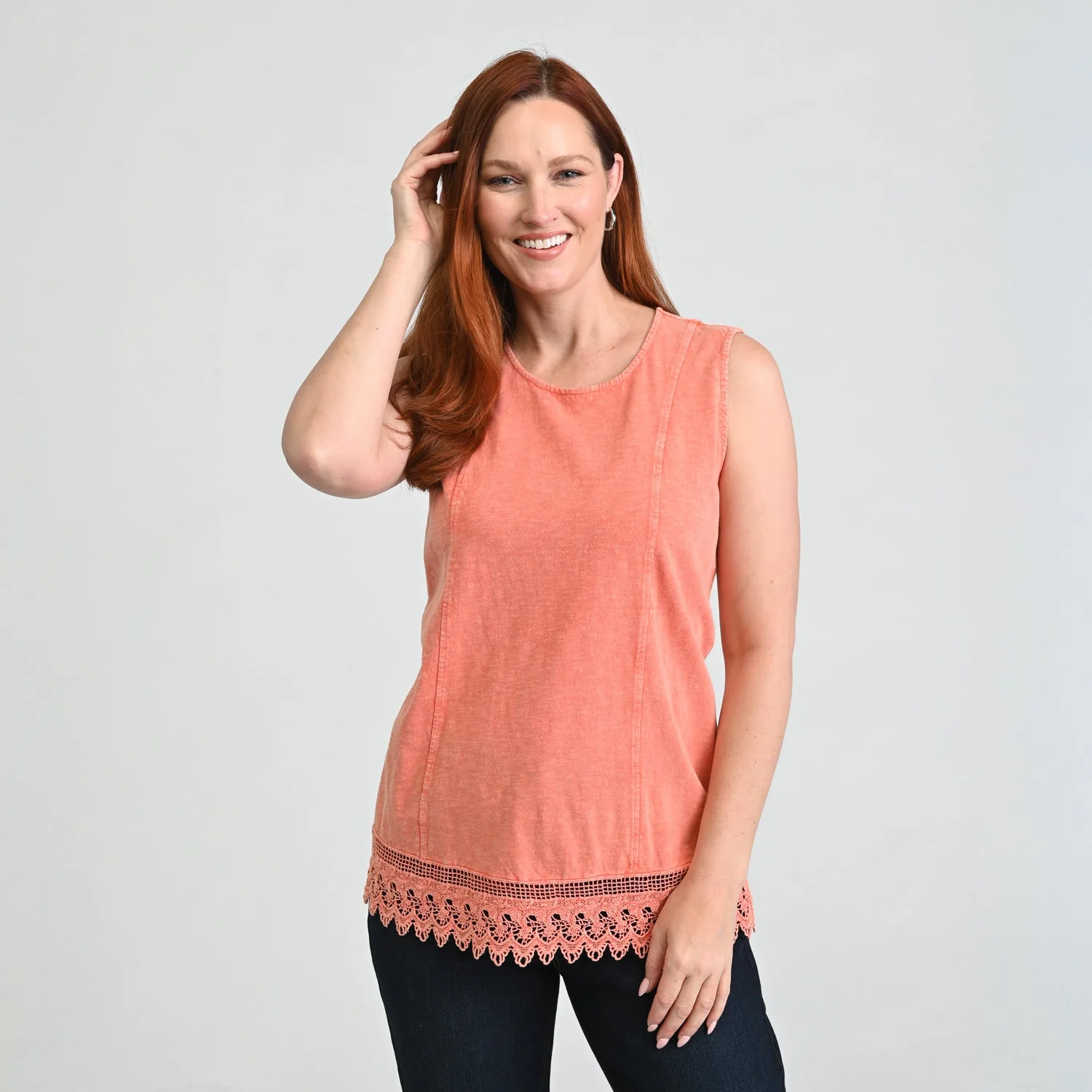 Christopher & Banks Sleeveless Lace Hem Top - Image 2