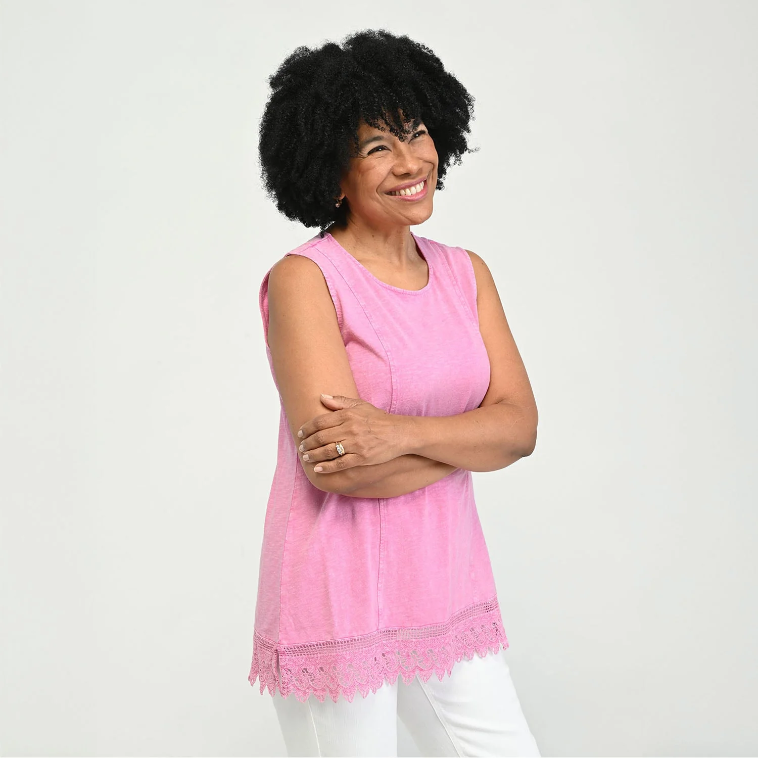 Christopher & Banks Sleeveless Lace Hem Top - Image 5