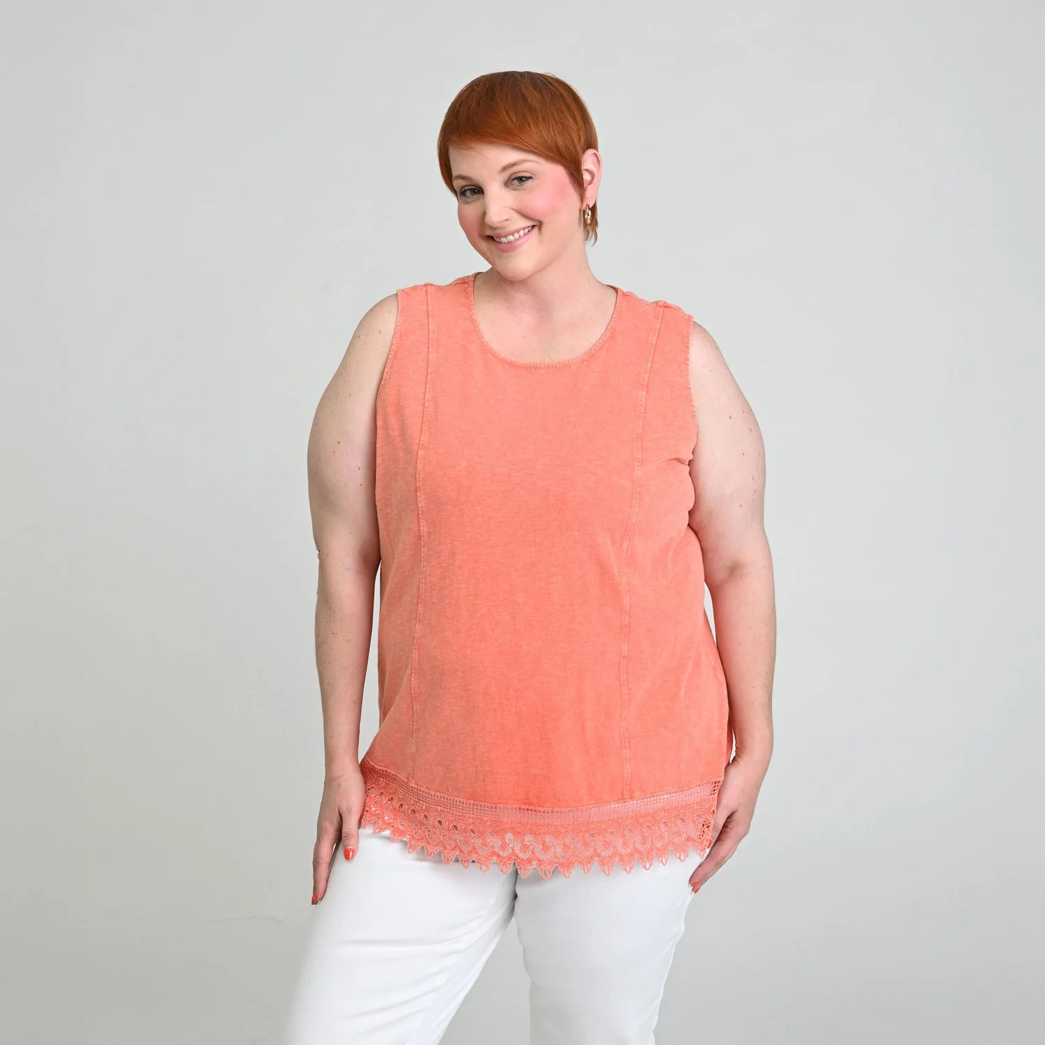 Christopher & Banks Sleeveless Lace Hem Top - Image 6