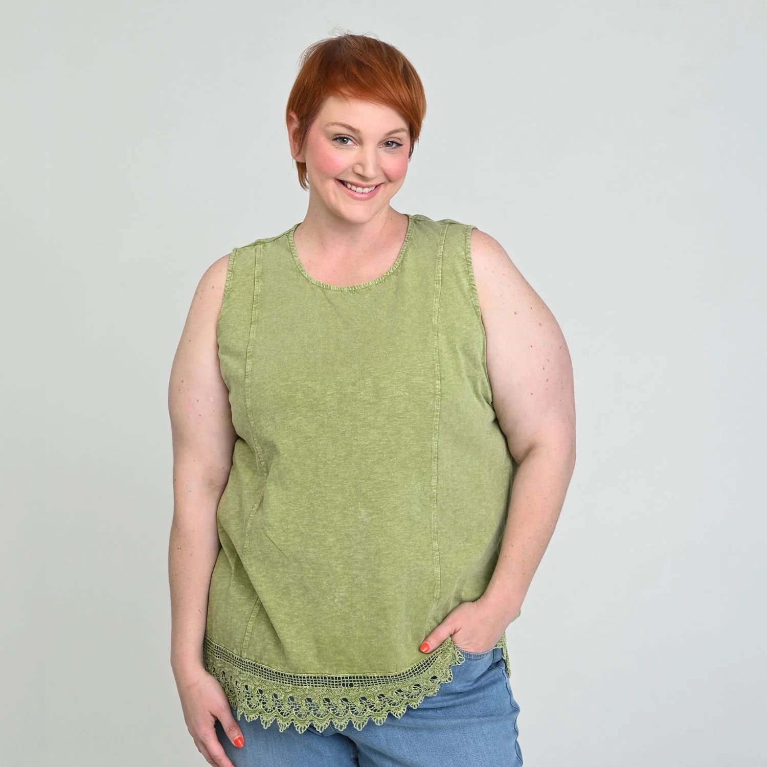 Christopher & Banks Sleeveless Lace Hem Top - Image 7