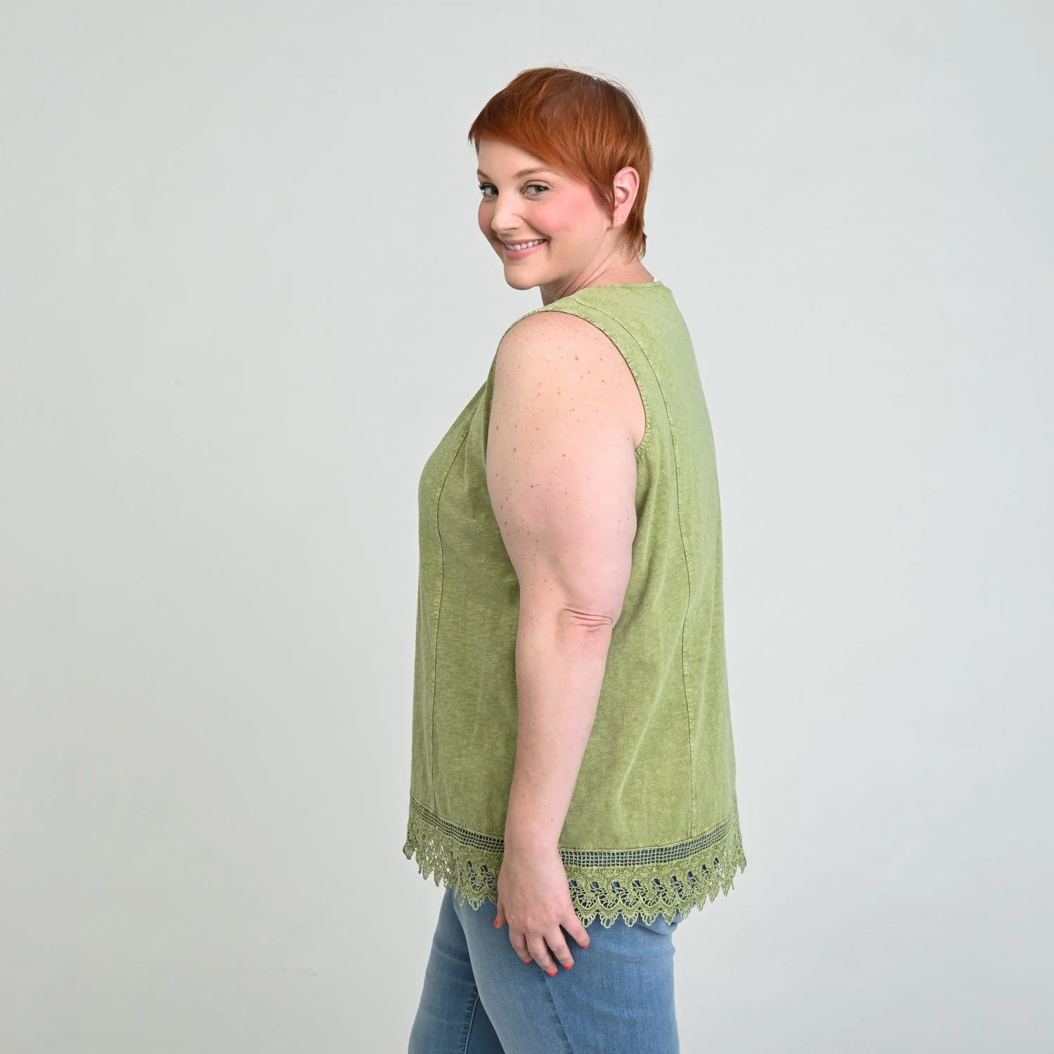 Christopher & Banks Sleeveless Lace Hem Top - Image 9