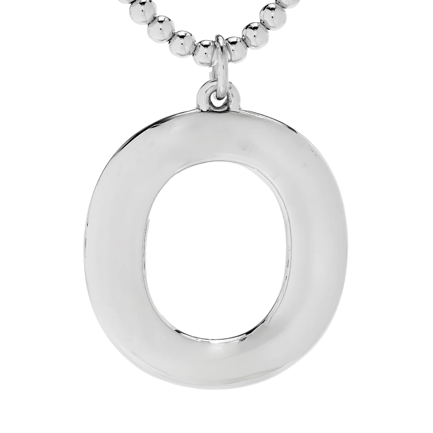 Sorrento Sterling Silver Initial Pendant & Bead Chain Necklace - Image 5