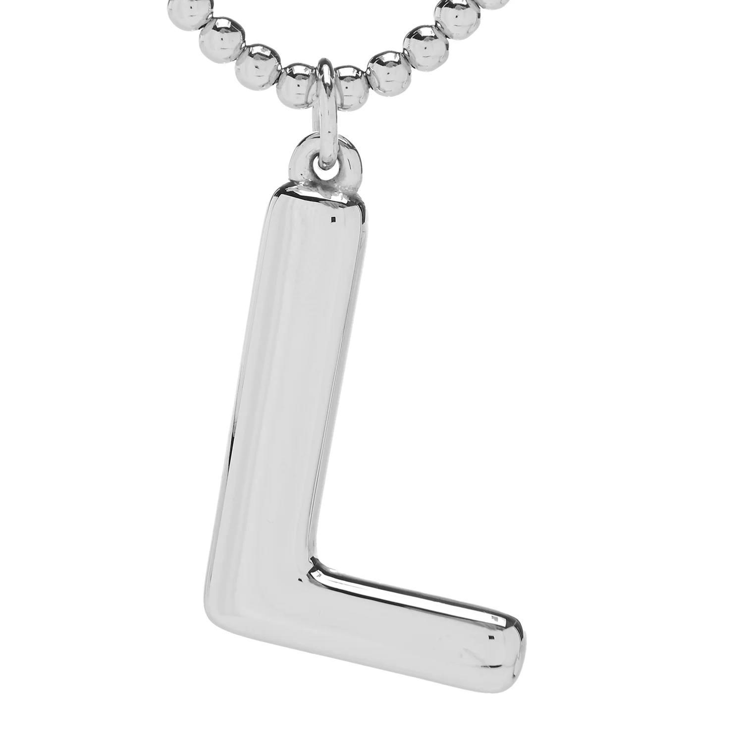 Sorrento Sterling Silver Initial Pendant & Bead Chain Necklace - Image 8