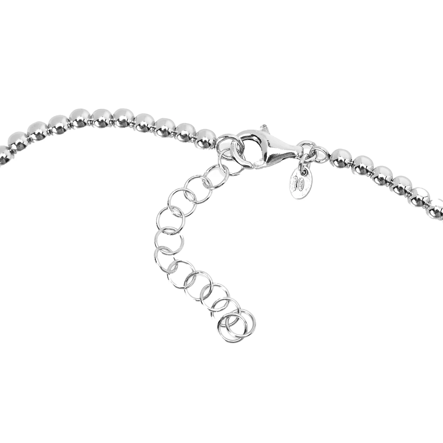 Sorrento Sterling Silver Initial Pendant & Bead Chain Necklace - Image 9