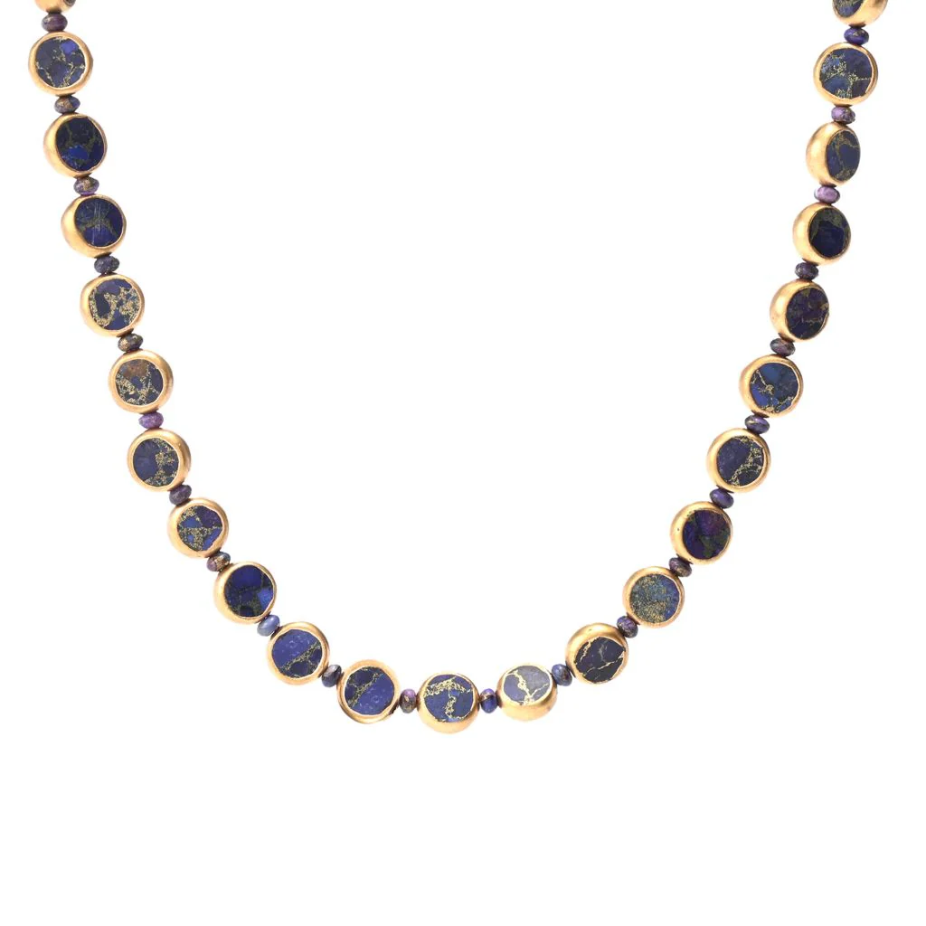 Southwest Elements Sterling Silver Choice of Gemstone Coin & Gem Bead Necklace - Image 3