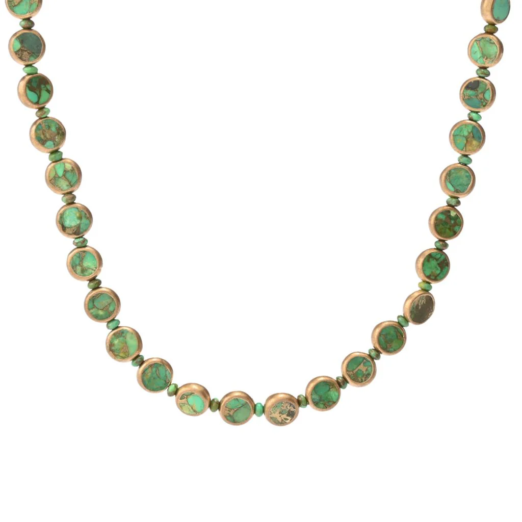 Southwest Elements Sterling Silver Choice of Gemstone Coin & Gem Bead Necklace - Image 4