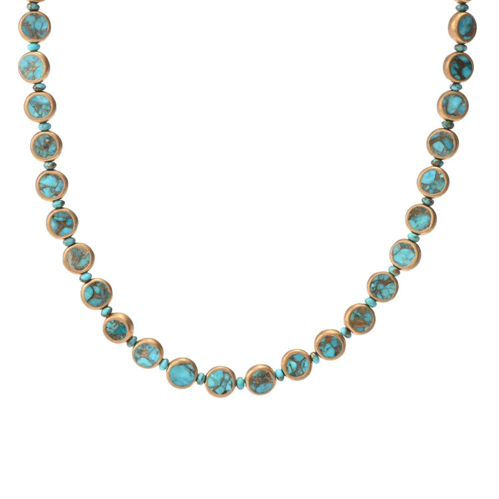 Southwest Elements Sterling Silver Choice of Gemstone Coin & Gem Bead Necklace - Image 5