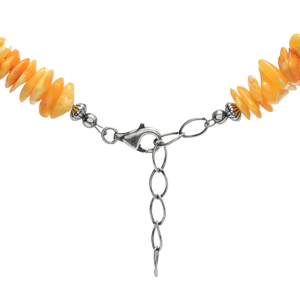 Southwest Elements Sterling Silver Yellow Amber Disc Rondelle 18" Necklace - Image 2