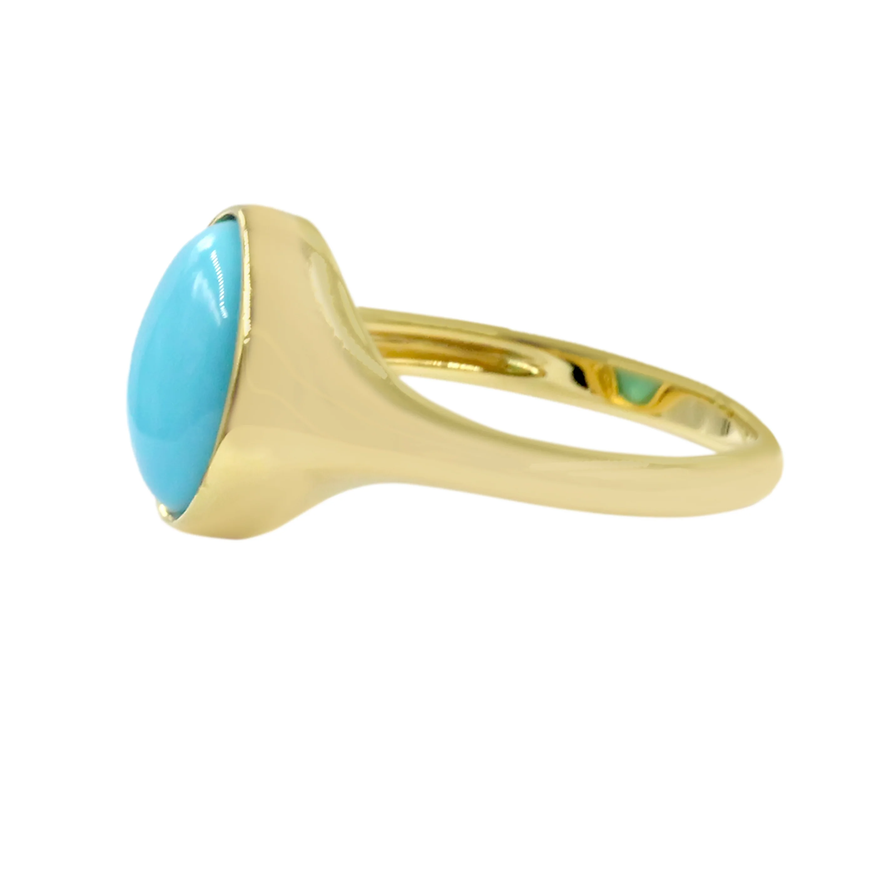 Sterling Silver 11x9mm Oval Sleeping Beauty Turquoise Modern Solitaire Ring - Image 6