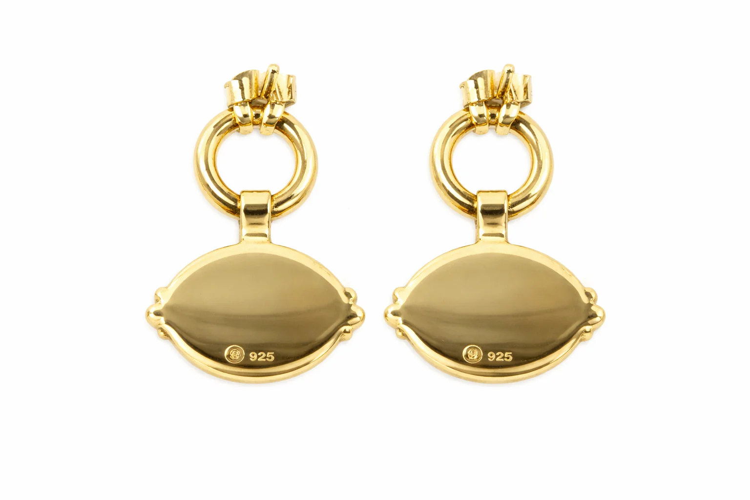 Sterling Silver 8x6mm Oval Sleeping Beauty Turq East-West Hoop Drop Earrings - Image 6