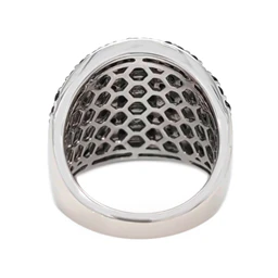 Sterling Silver Baguette Sleeping Beauty Turq & Black Spinel Pave Wide Band Ring - Image 4