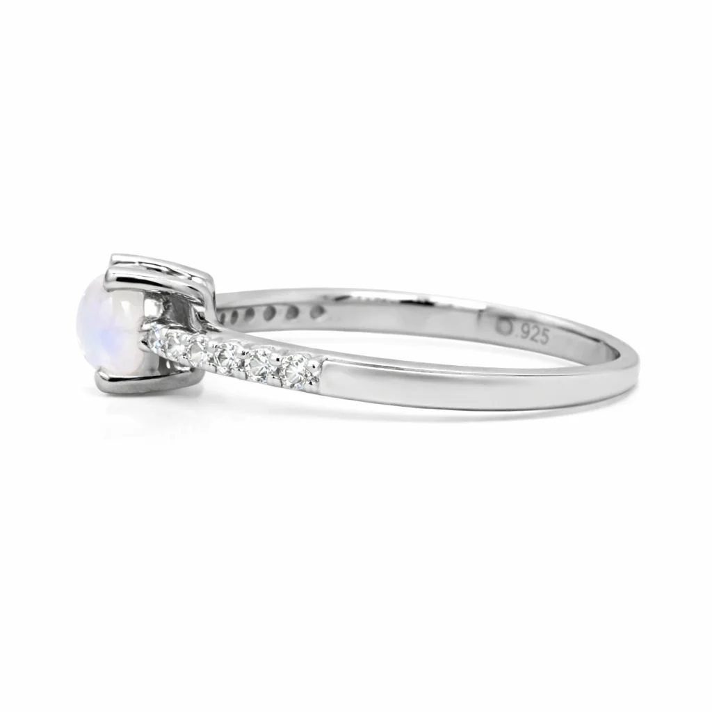 Sterling Silver Set of 3 Gemstone & White Zircon Stack Rings - Image 4