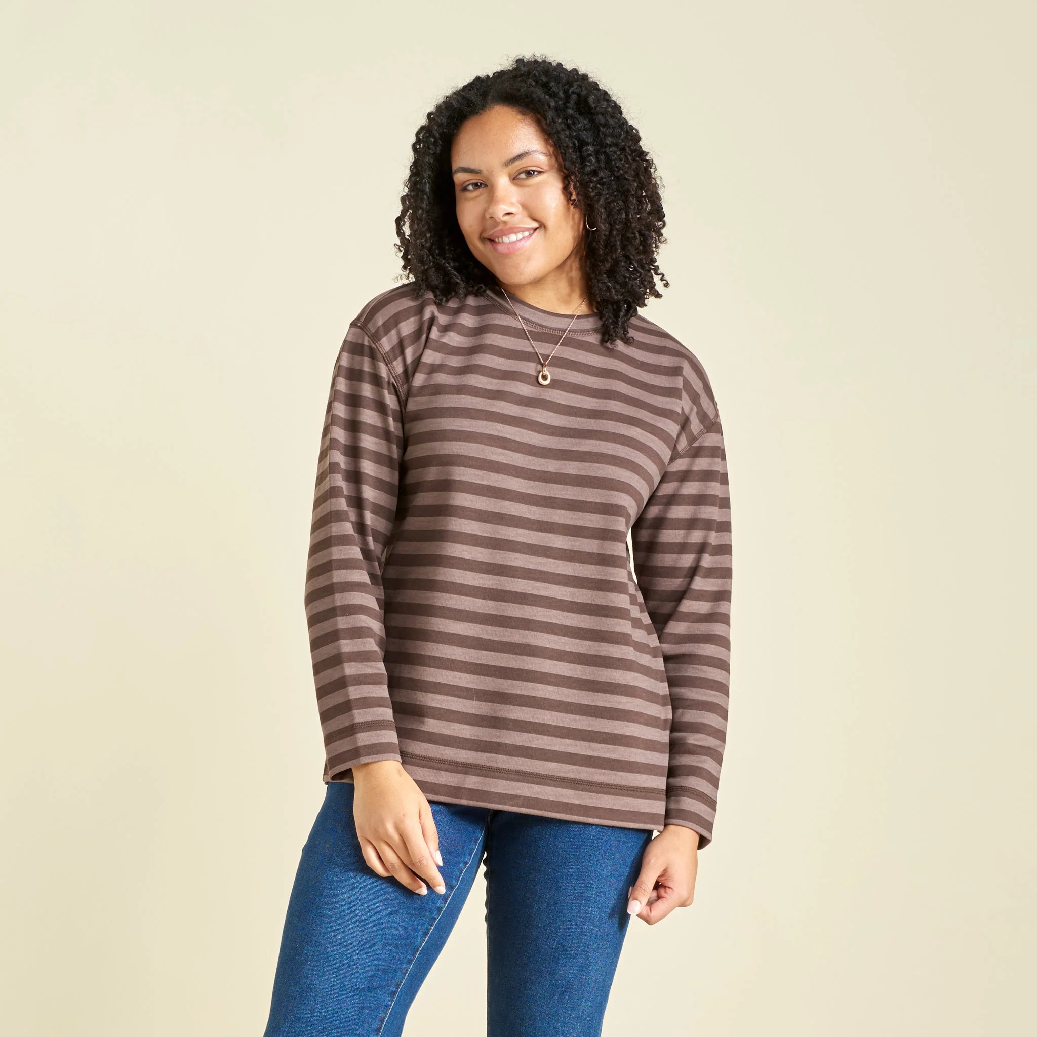 Christopher & Banks Stripe Crew Neck Long Sleeve Sweatshirt - Image 4