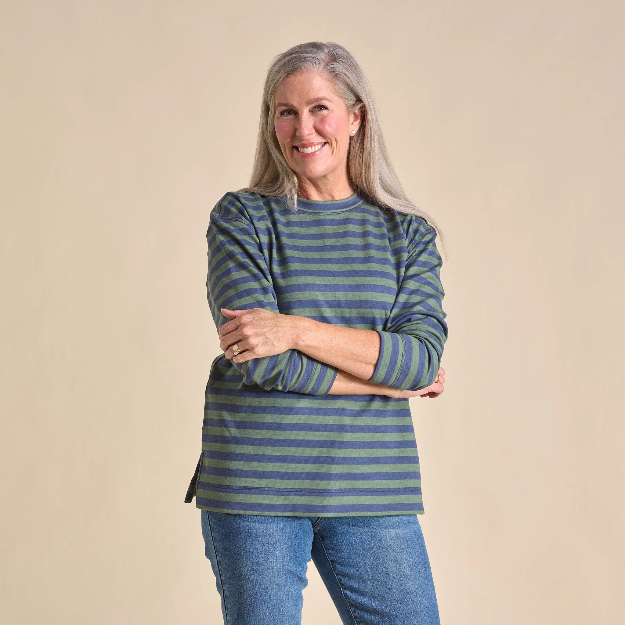 Christopher & Banks Stripe Crew Neck Long Sleeve Sweatshirt - Image 8