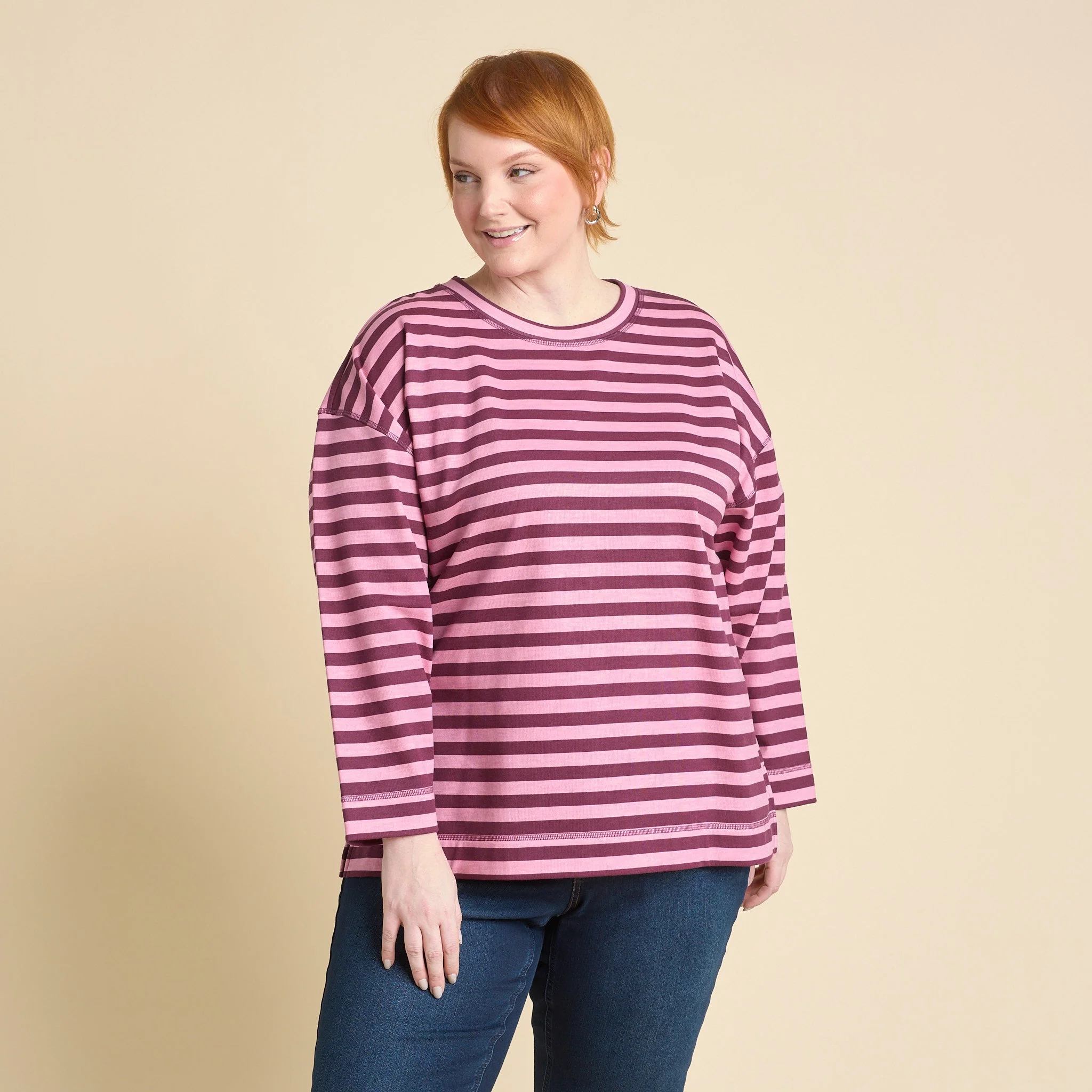 Christopher & Banks Stripe Crew Neck Long Sleeve Sweatshirt - Image 9