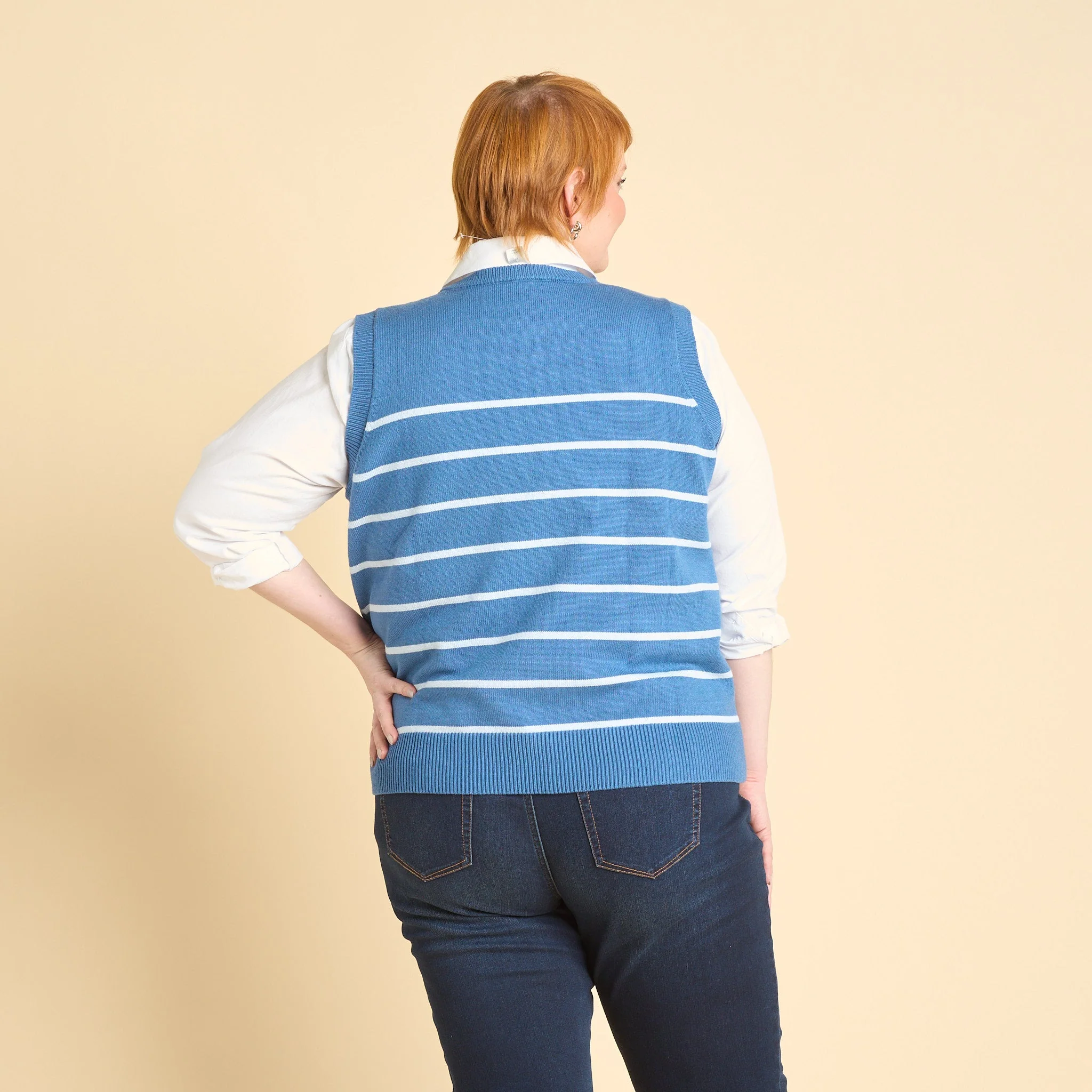 Christopher & Banks Stripe Crew Neck Sweater Vest - Image 6