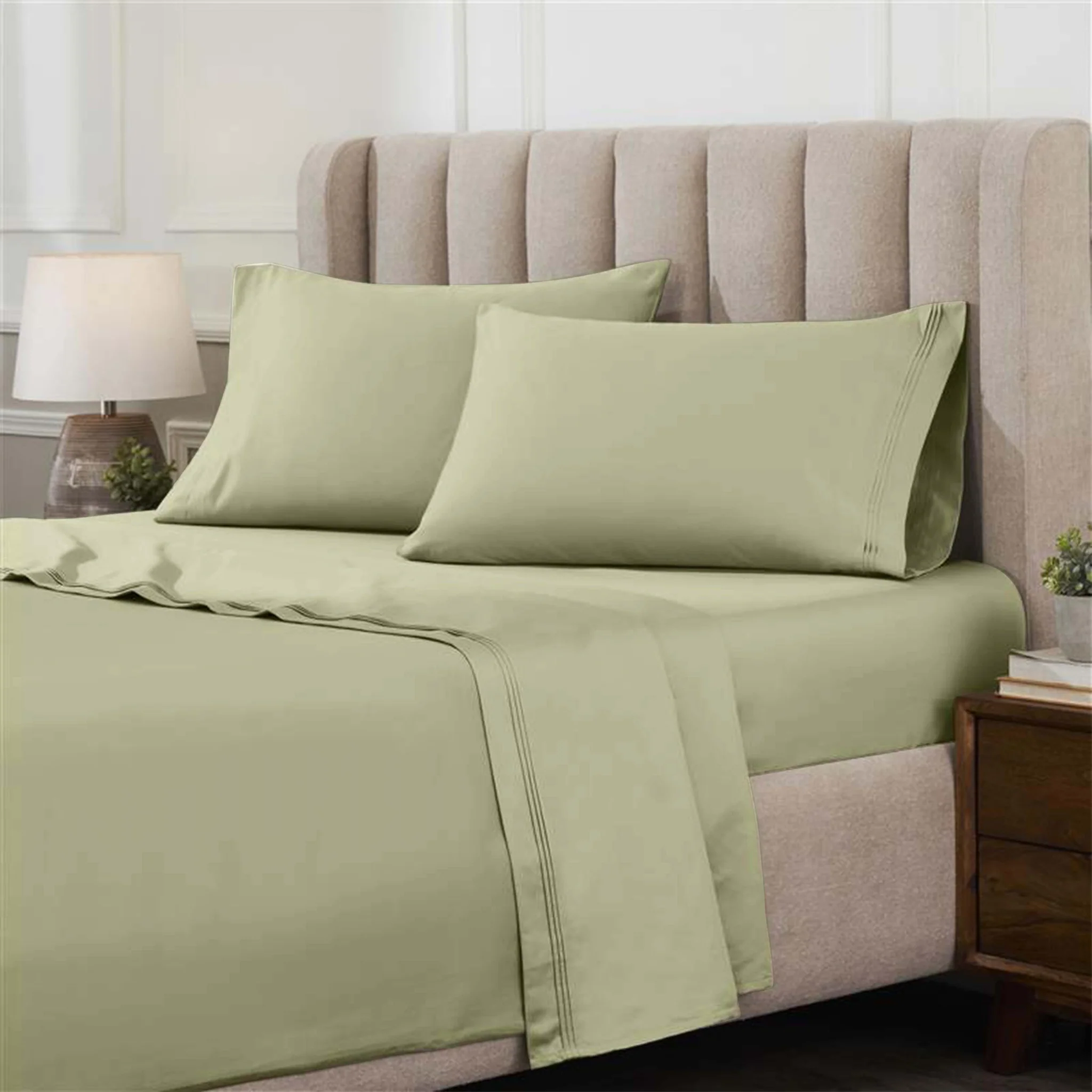 Superior 1000 Thread Count Egyptian Cotton Sateen Solid 4-Piece Sheet Set - Image 13