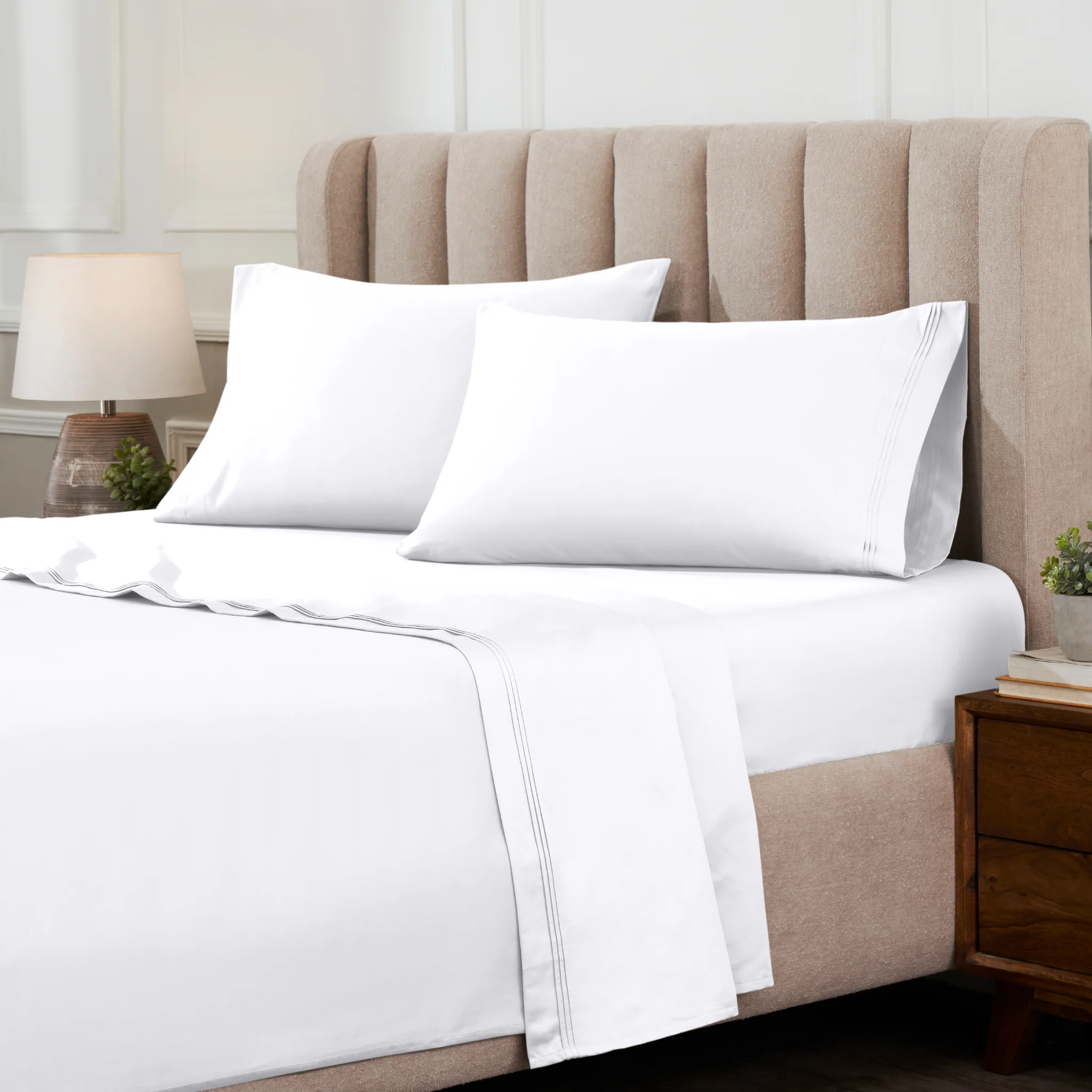Superior 1000 Thread Count Egyptian Cotton Sateen Solid 4-Piece Sheet Set - Image 16