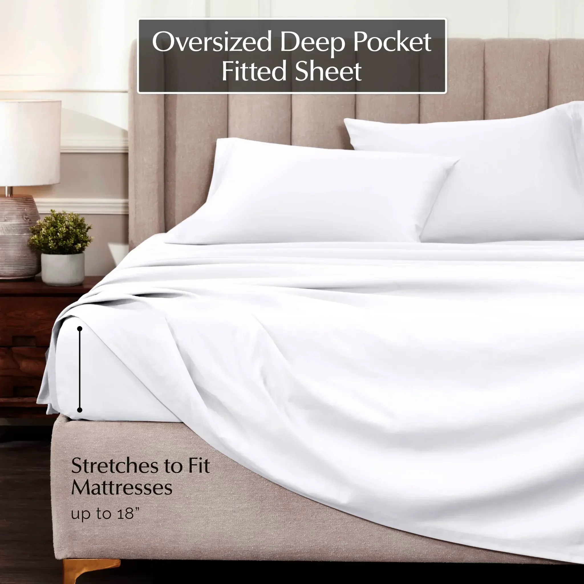 Superior 1000 Thread Count Egyptian Cotton Sateen Solid 4-Piece Sheet Set - Image 34