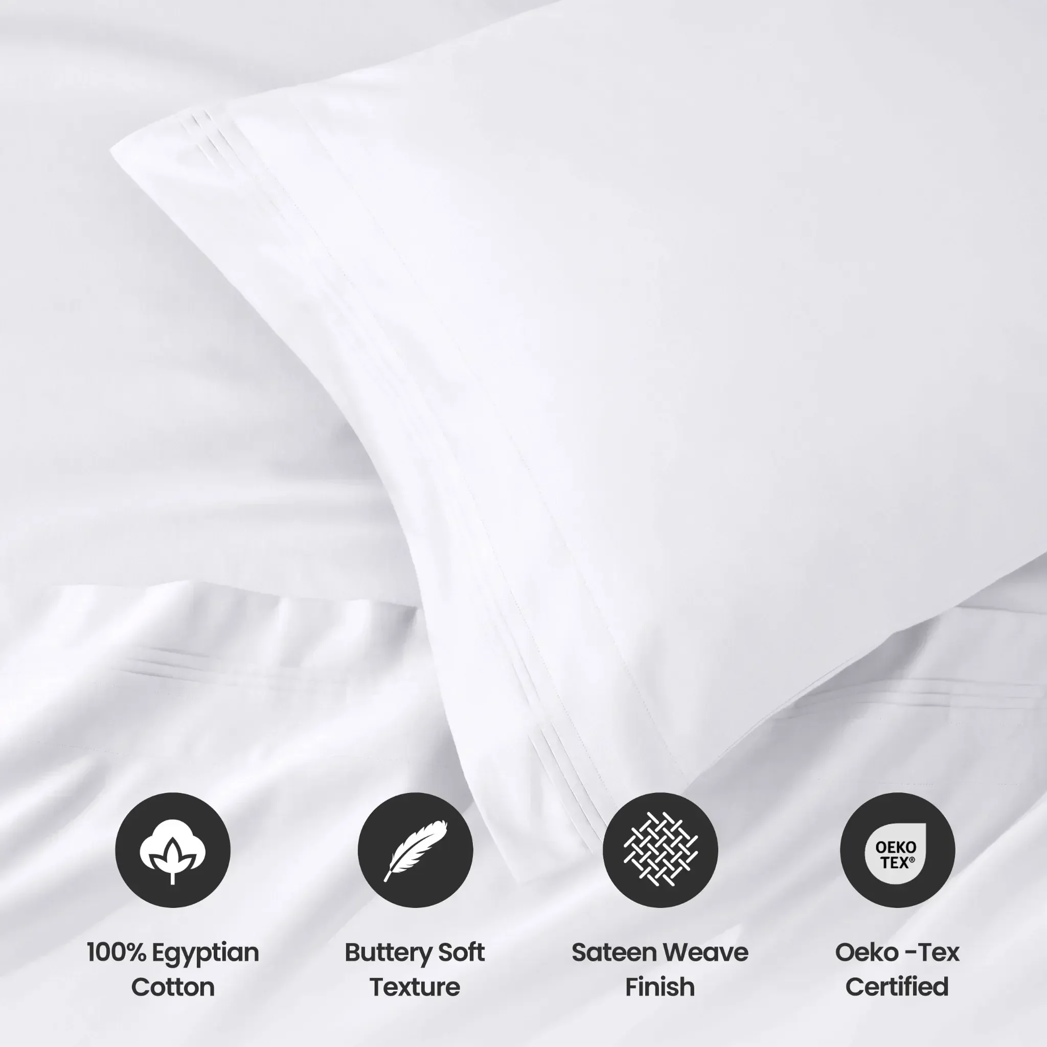 Superior 1000 Thread Count Egyptian Cotton Sateen Solid 4-Piece Sheet Set - Image 35