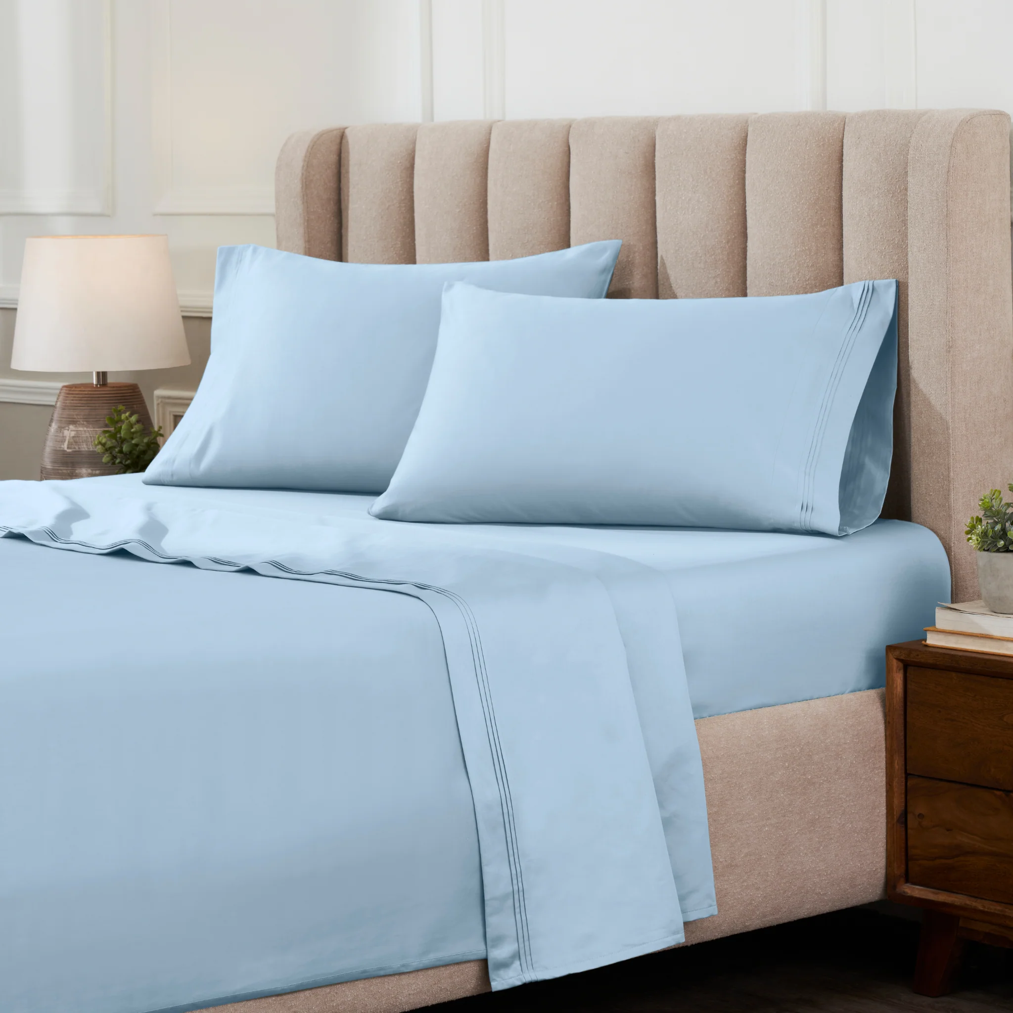Superior 1000 Thread Count Egyptian Cotton Sateen Solid 4-Piece Sheet Set - Image 8
