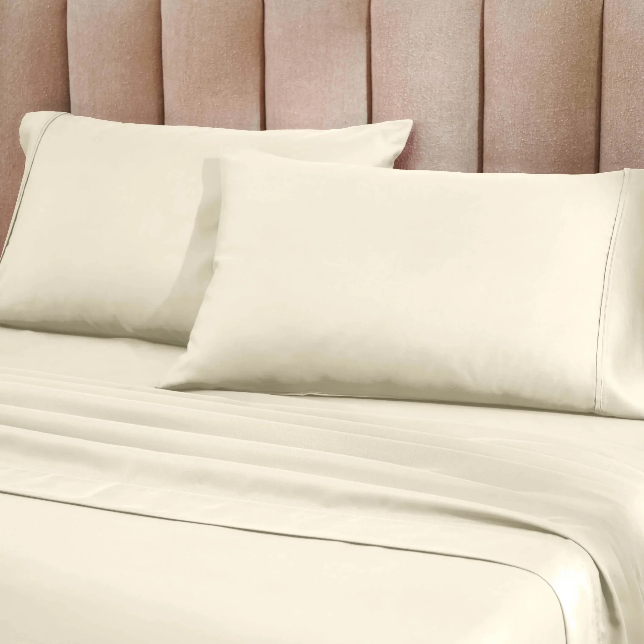 Superior 1200 Thread Count Cotton Blend Deep Pocket Solid 4-Piece Sheet Set - Image 3
