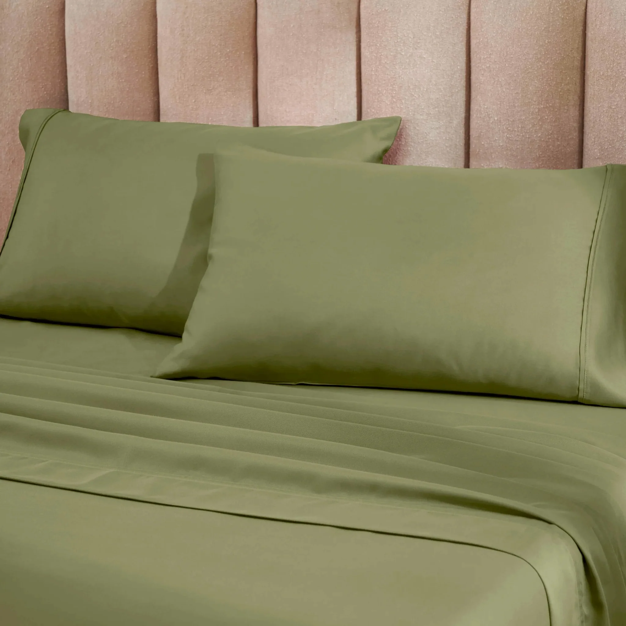 Superior 1200 Thread Count Cotton Blend Deep Pocket Solid 4-Piece Sheet Set - Image 6