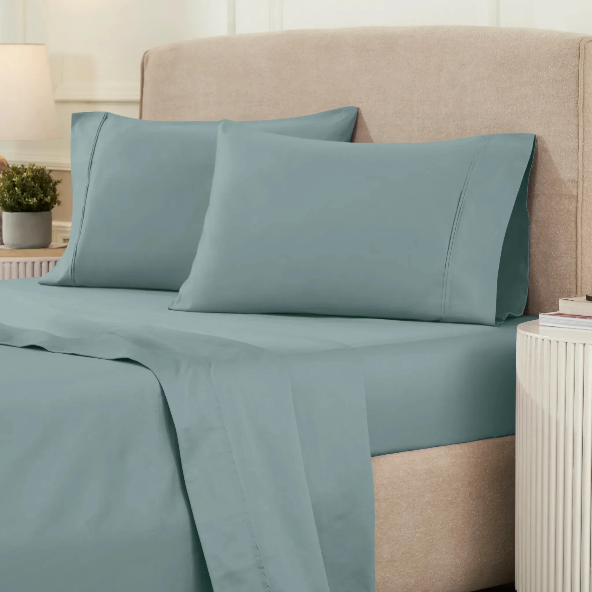 Superior 1200 Thread Count Egyptian Cotton Sateen Solid 4-Piece Sheet Set - Image 10